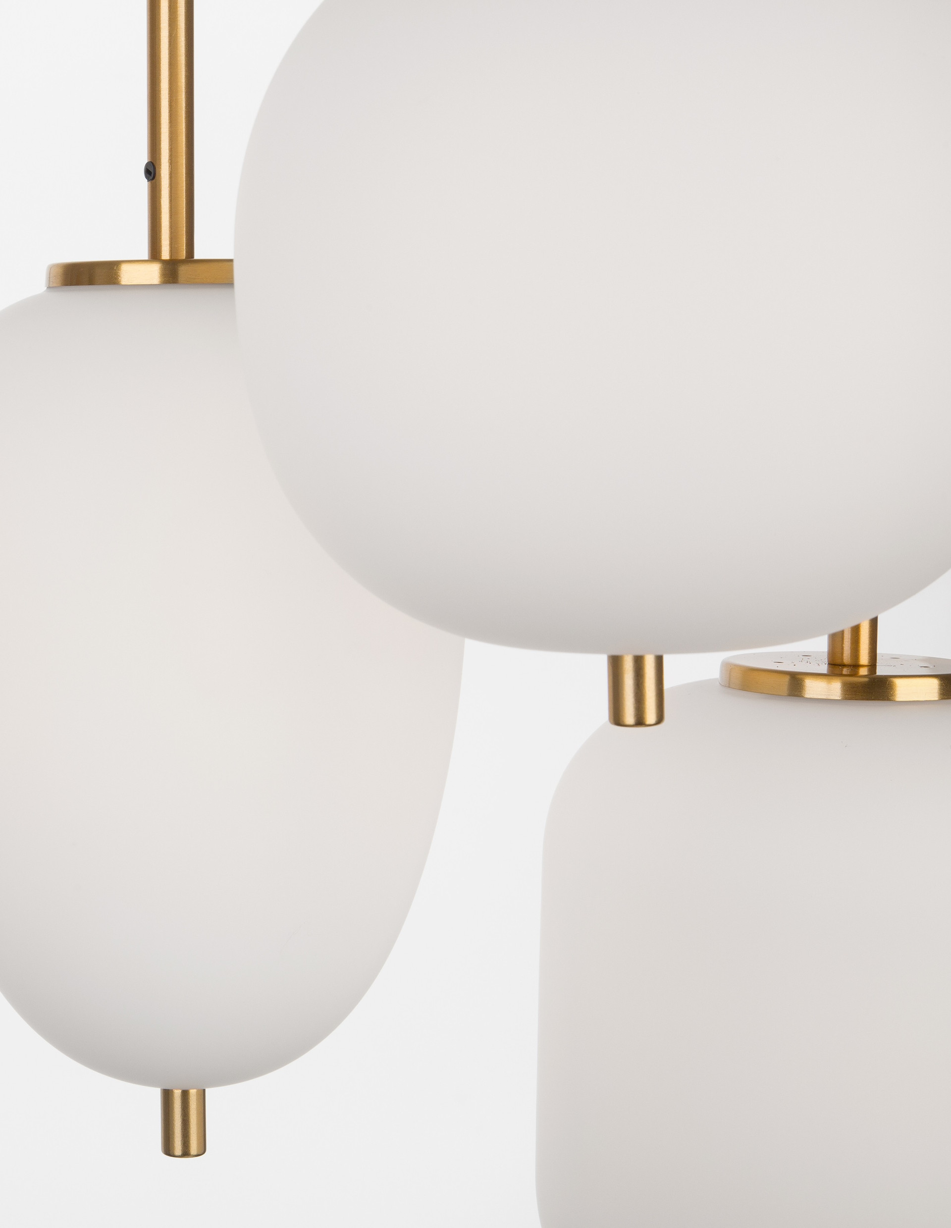 LATO | H 120 D 30 cm | 15 W | IP20 | White/Gold | Glass/Metal/Fabric