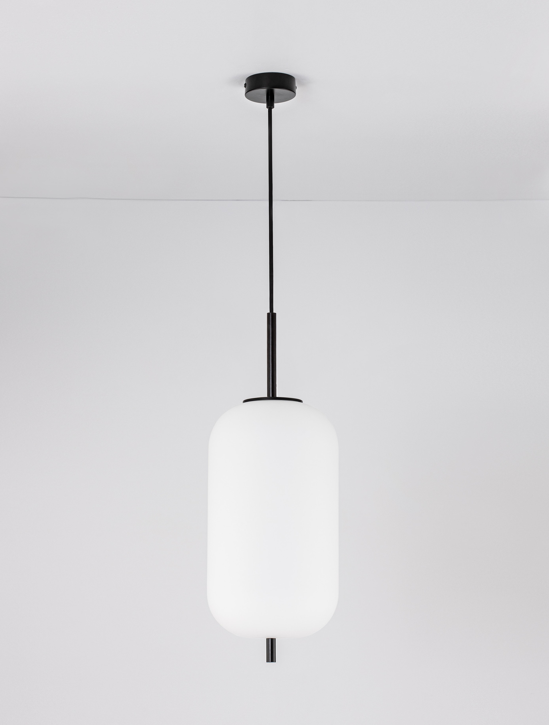 LATO | H 120 D 22 cm | 12 W | IP20 | Black/White | Glass/Metal/Fabric