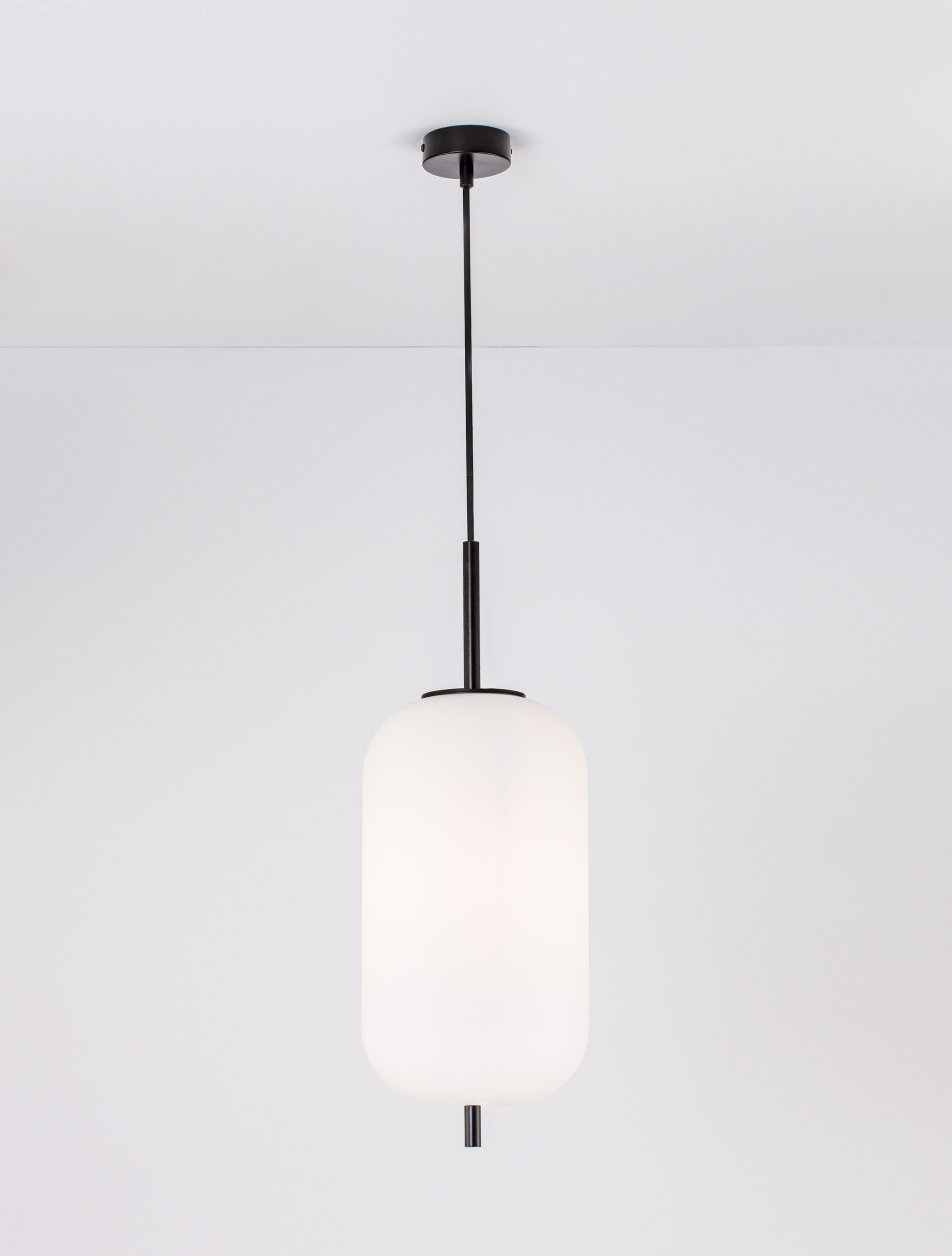 LATO | H 120 D 22 cm | 12 W | IP20 | Black/White | Glass/Metal/Fabric