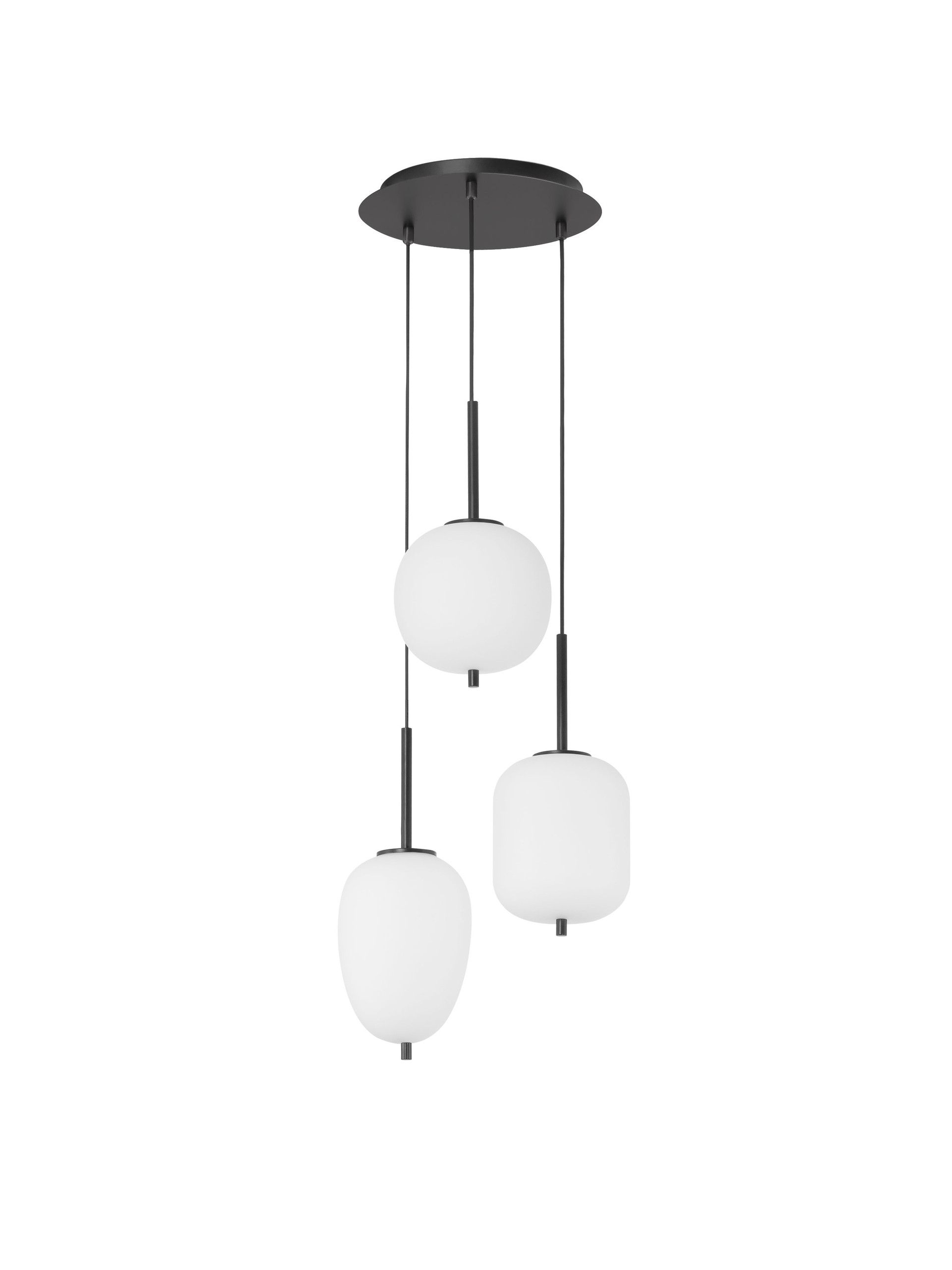 LATO | H 120 D 30 cm | 15 W | IP20 | Black/White | Glass/Metal/Fabric