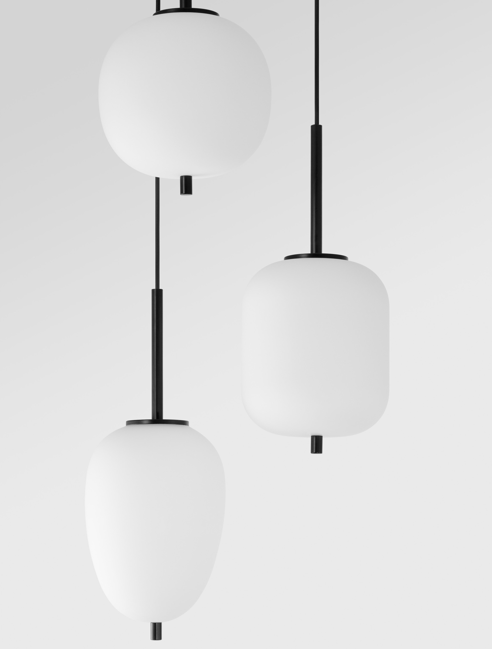 LATO | H 120 D 30 cm | 15 W | IP20 | Black/White | Glass/Metal/Fabric