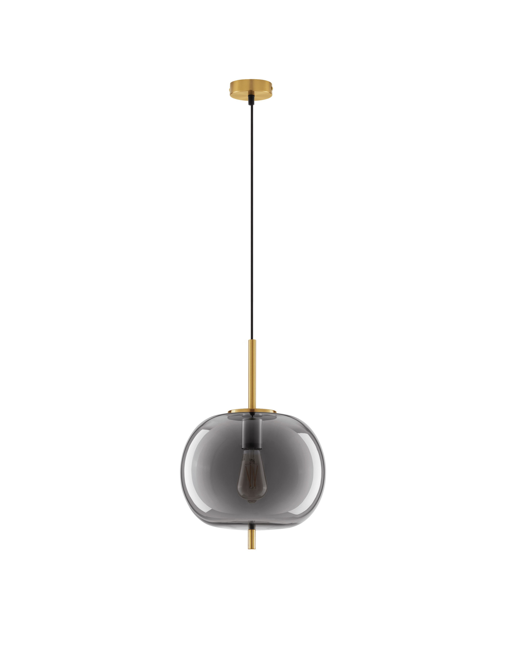 LATO | H 120 D 30 cm | 12 W | IP20 | Gold/Smokey | Glass/Metal/Fabric