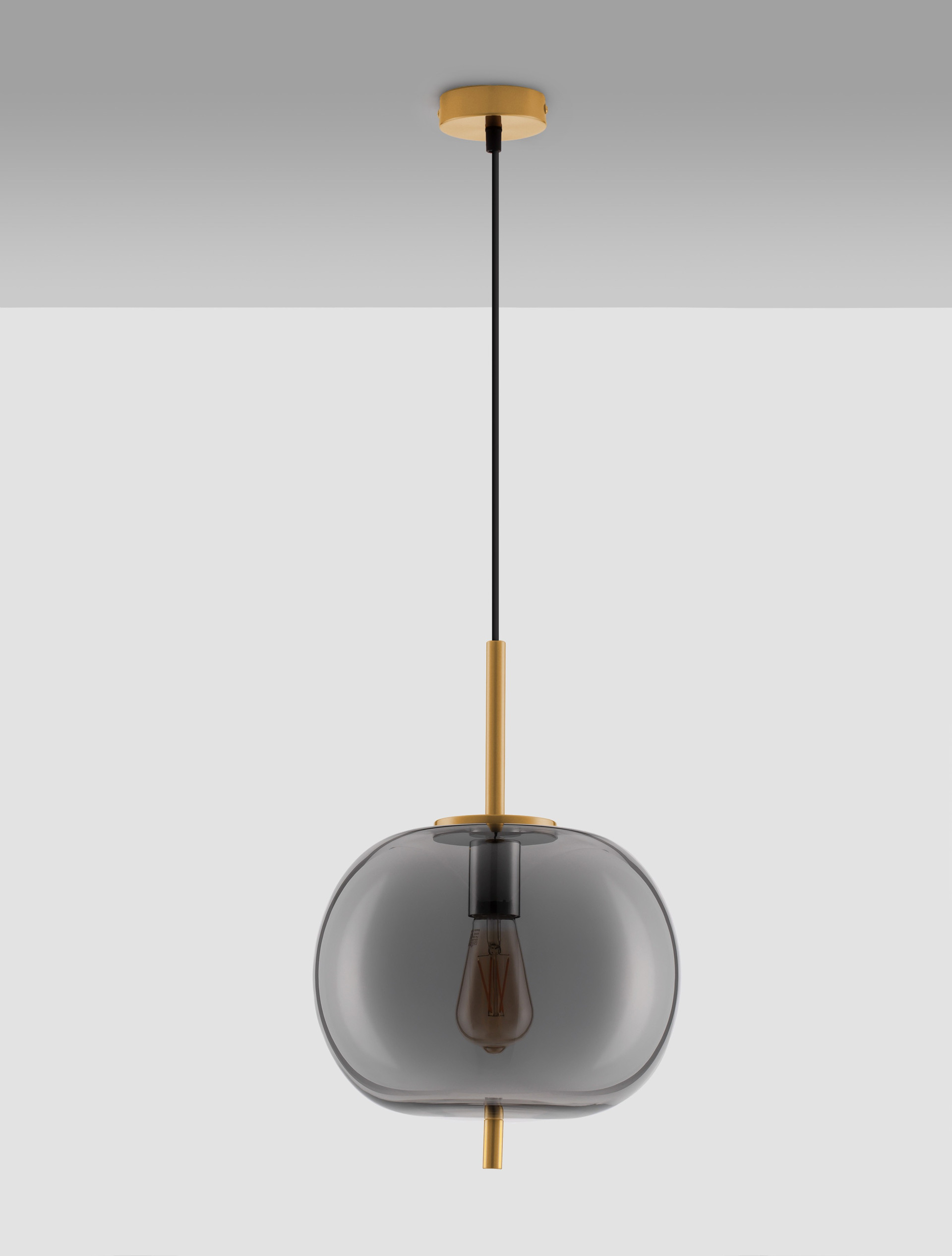 LATO | H 120 D 30 cm | 12 W | IP20 | Gold/Smokey | Glass/Metal/Fabric