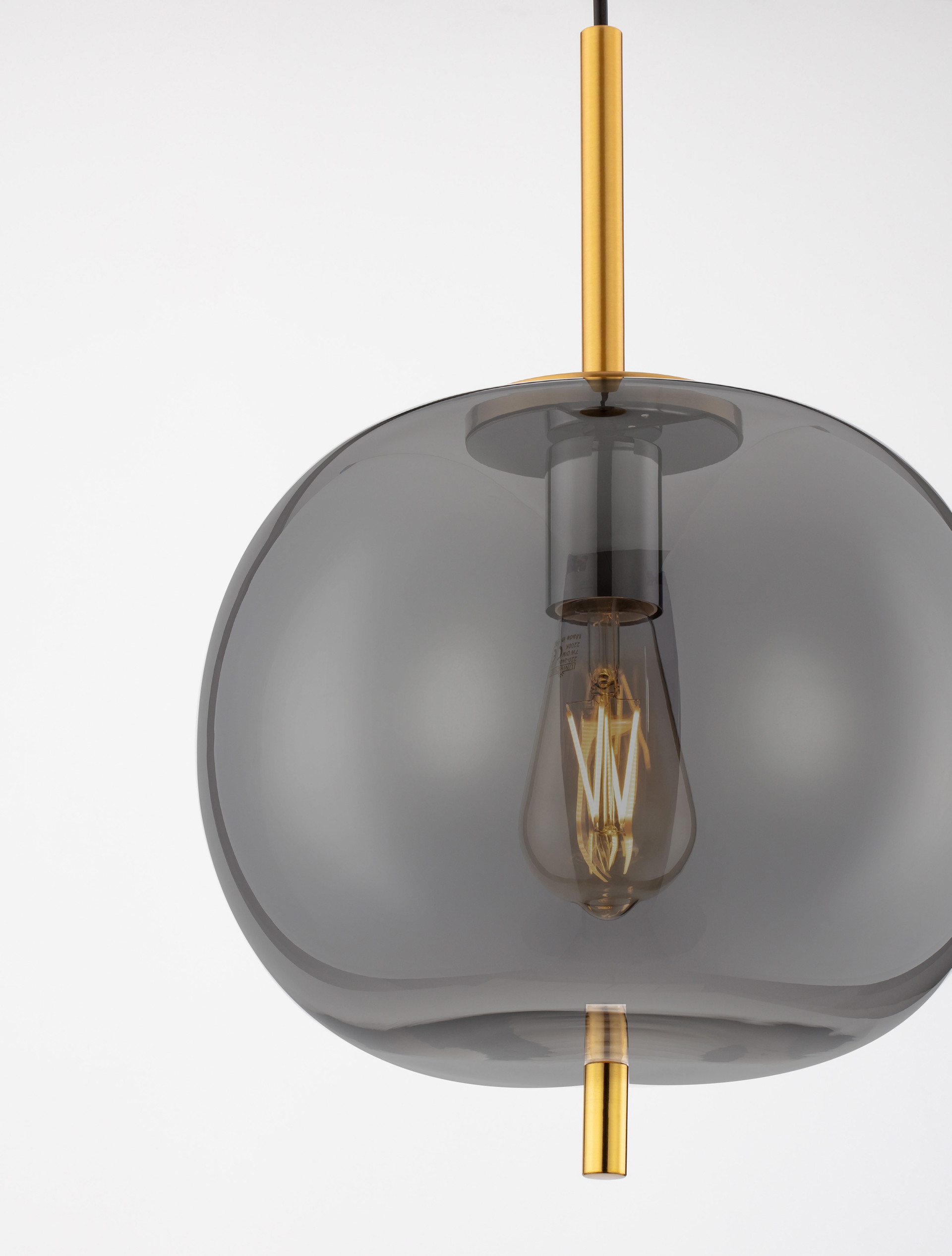 LATO | H 120 D 30 cm | 12 W | IP20 | Gold/Smokey | Glass/Metal/Fabric