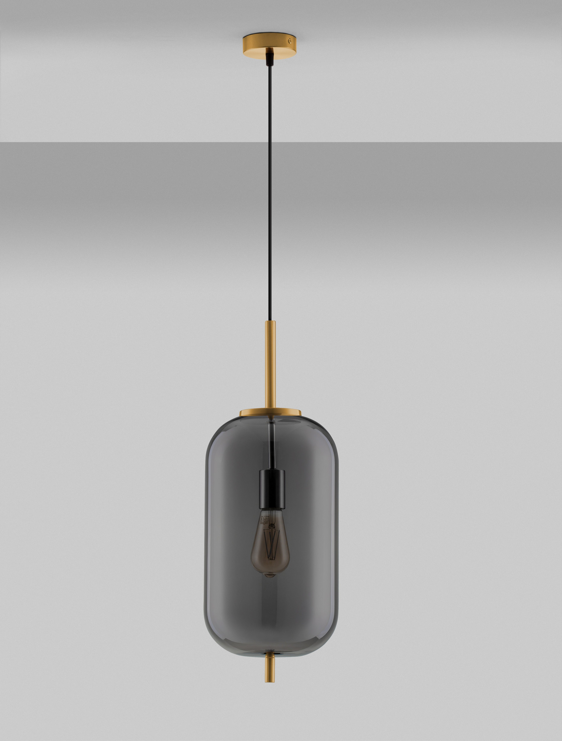 LATO | H 120 D 22 cm | 12 W | IP20 | Gold/Smokey | Glass/Metal/Fabric