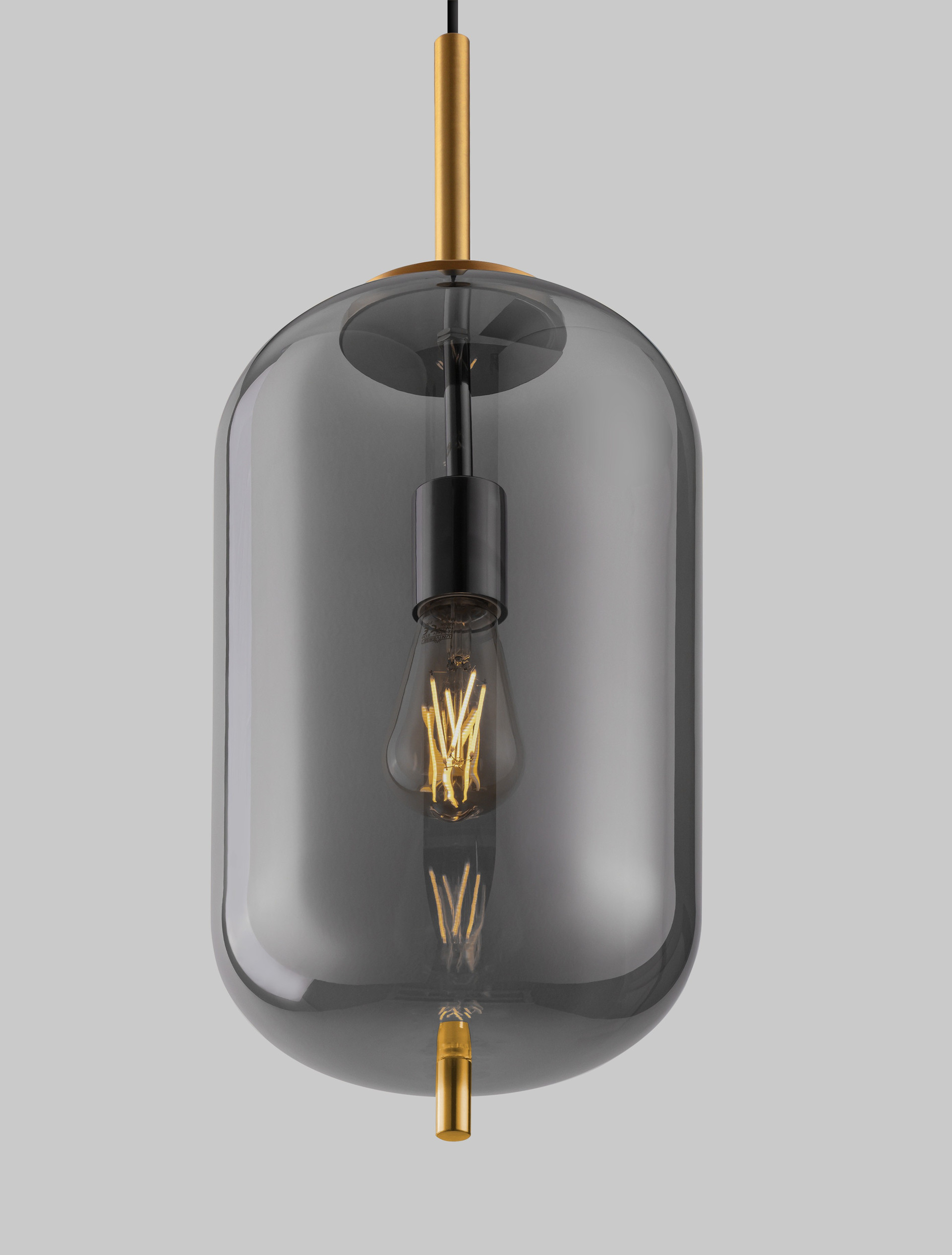 LATO | H 120 D 22 cm | 12 W | IP20 | Gold/Smokey | Glass/Metal/Fabric