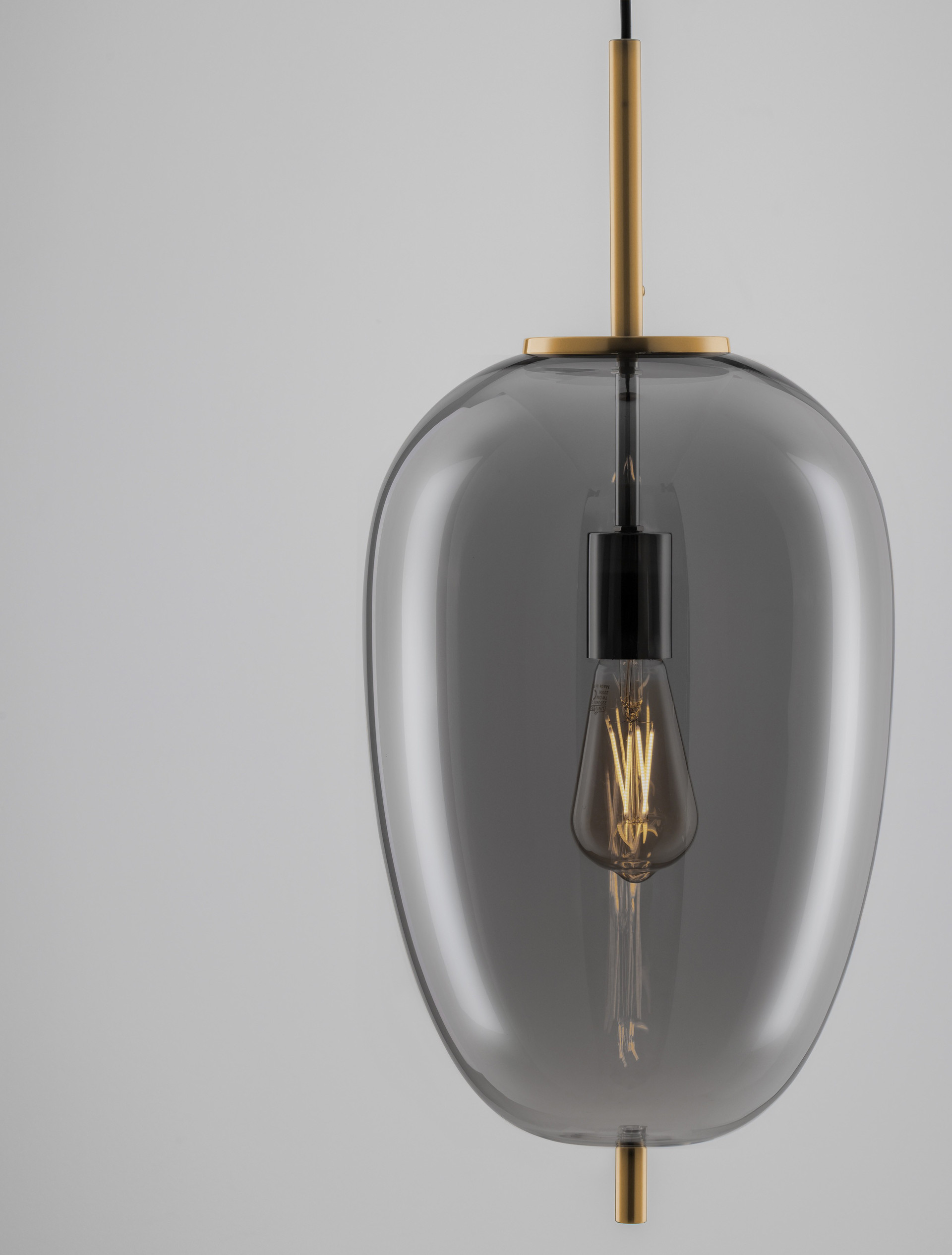 LATO | H 120 D 27 cm | 12 W | IP20 | Gold/Smokey | Glass/Metal/Fabric