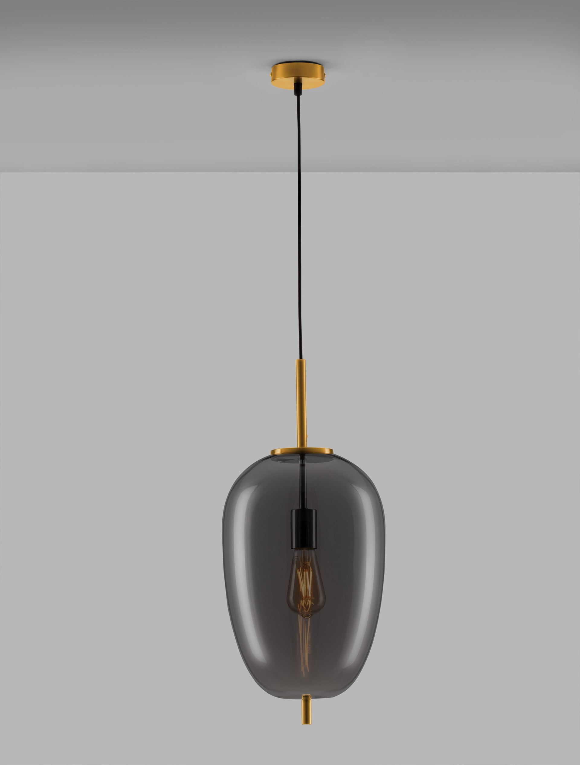 LATO | H 120 D 27 cm | 12 W | IP20 | Gold/Smokey | Glass/Metal/Fabric
