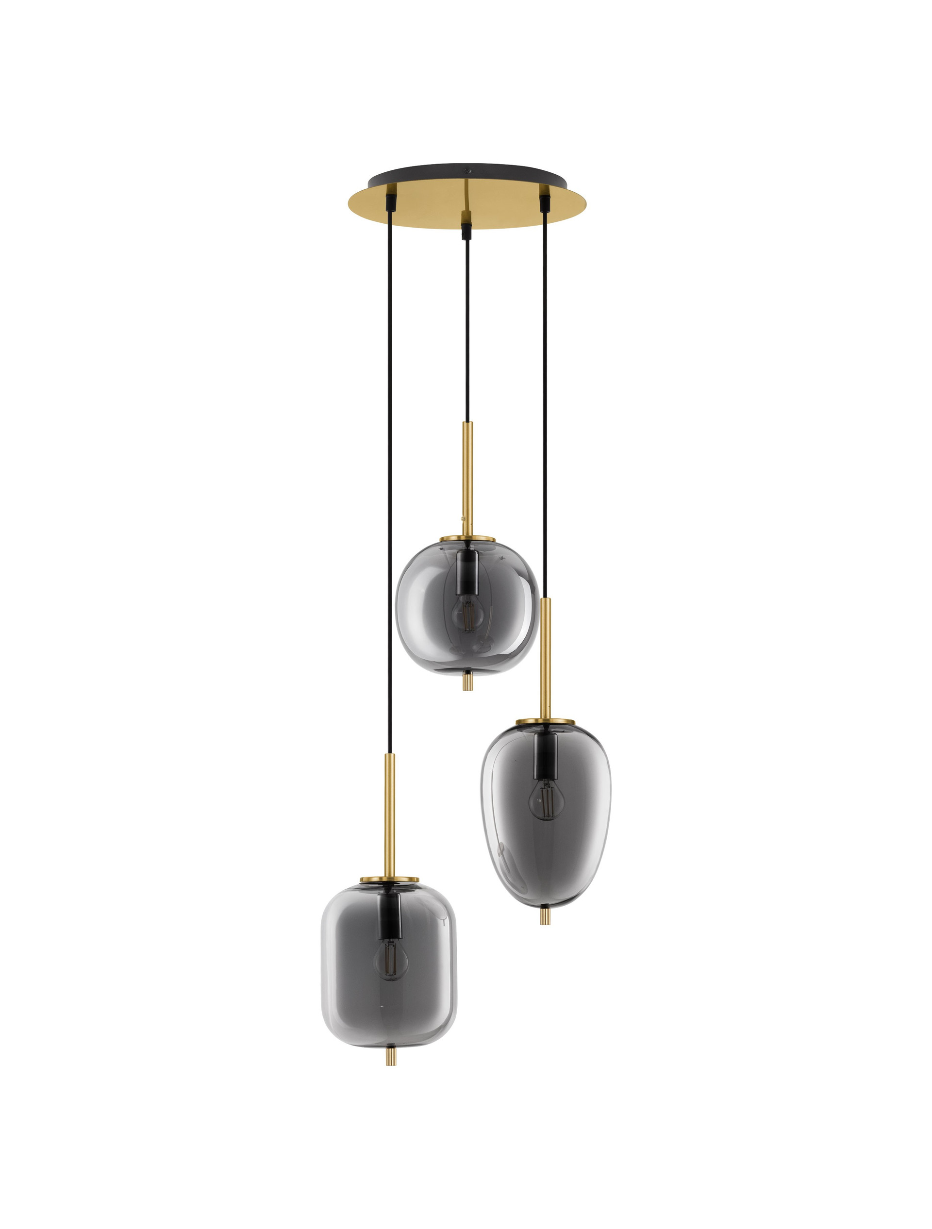 LATO | H 120 D 30 cm | 20 W | IP20 | Gold/Smokey | Glass/Metal/Fabric