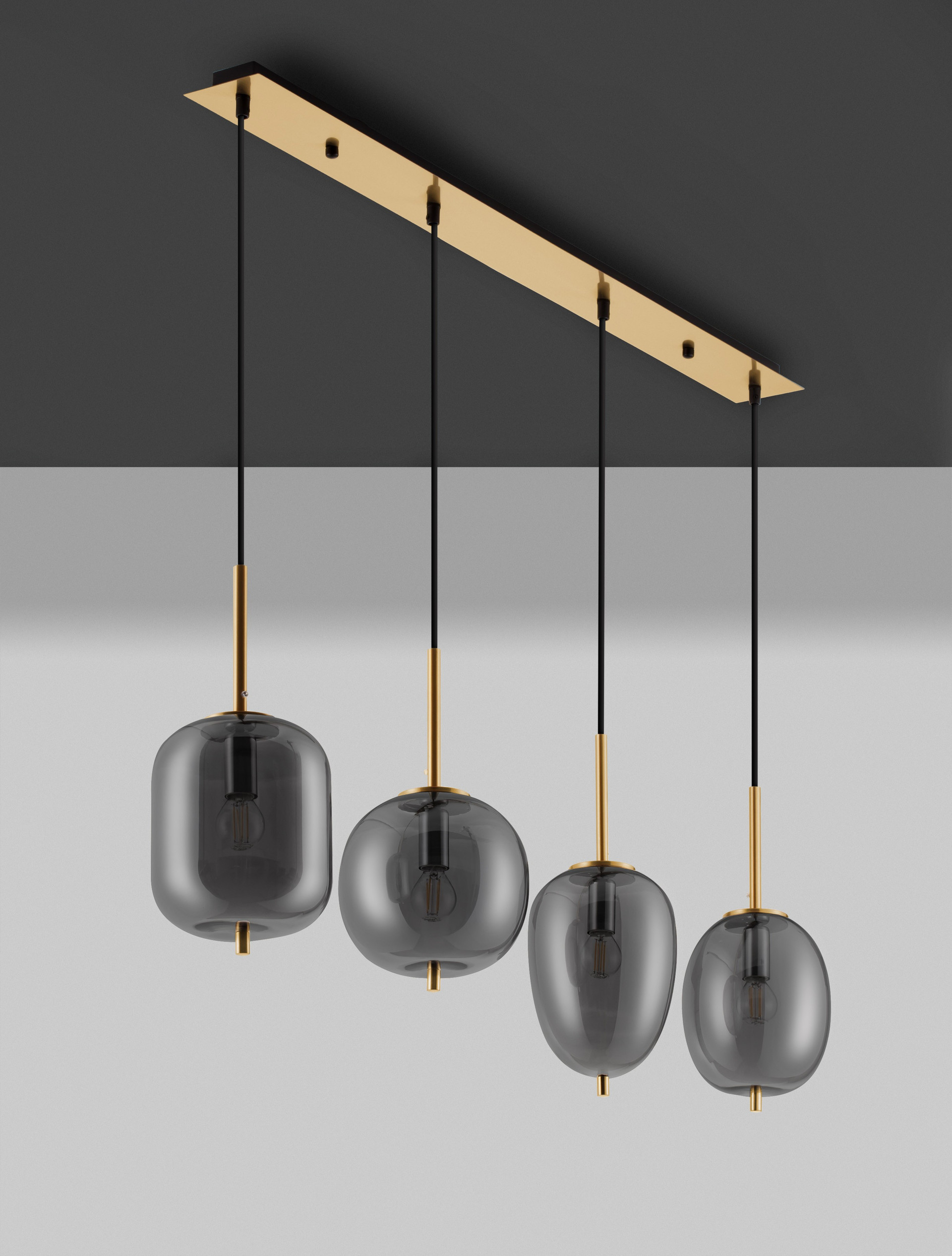 LATO | L 110 W 18.5 H 120 cm | 20 W | IP20 | Gold/Smokey | Glass/Metal/Fabric