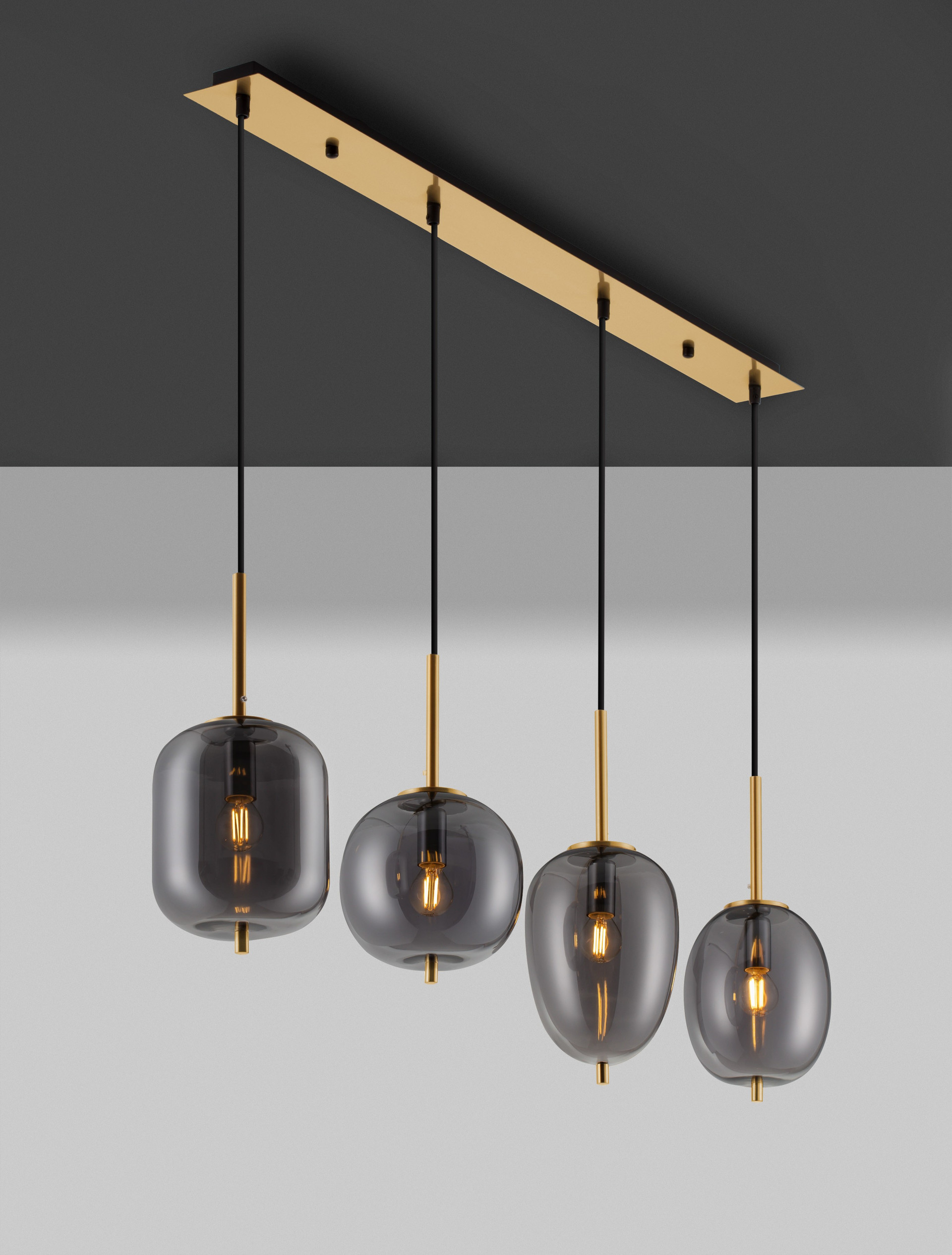 LATO | L 110 W 18.5 H 120 cm | 20 W | IP20 | Gold/Smokey | Glass/Metal/Fabric
