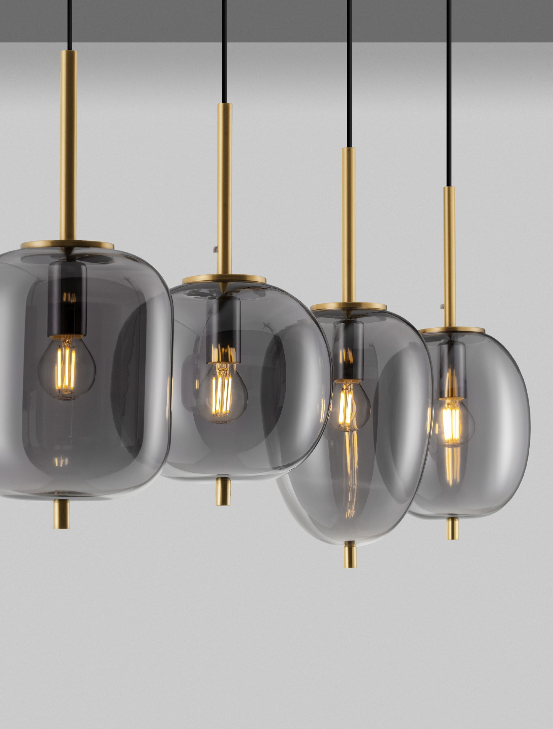 LATO | L 110 W 18.5 H 120 cm | 20 W | IP20 | Gold/Smokey | Glass/Metal/Fabric