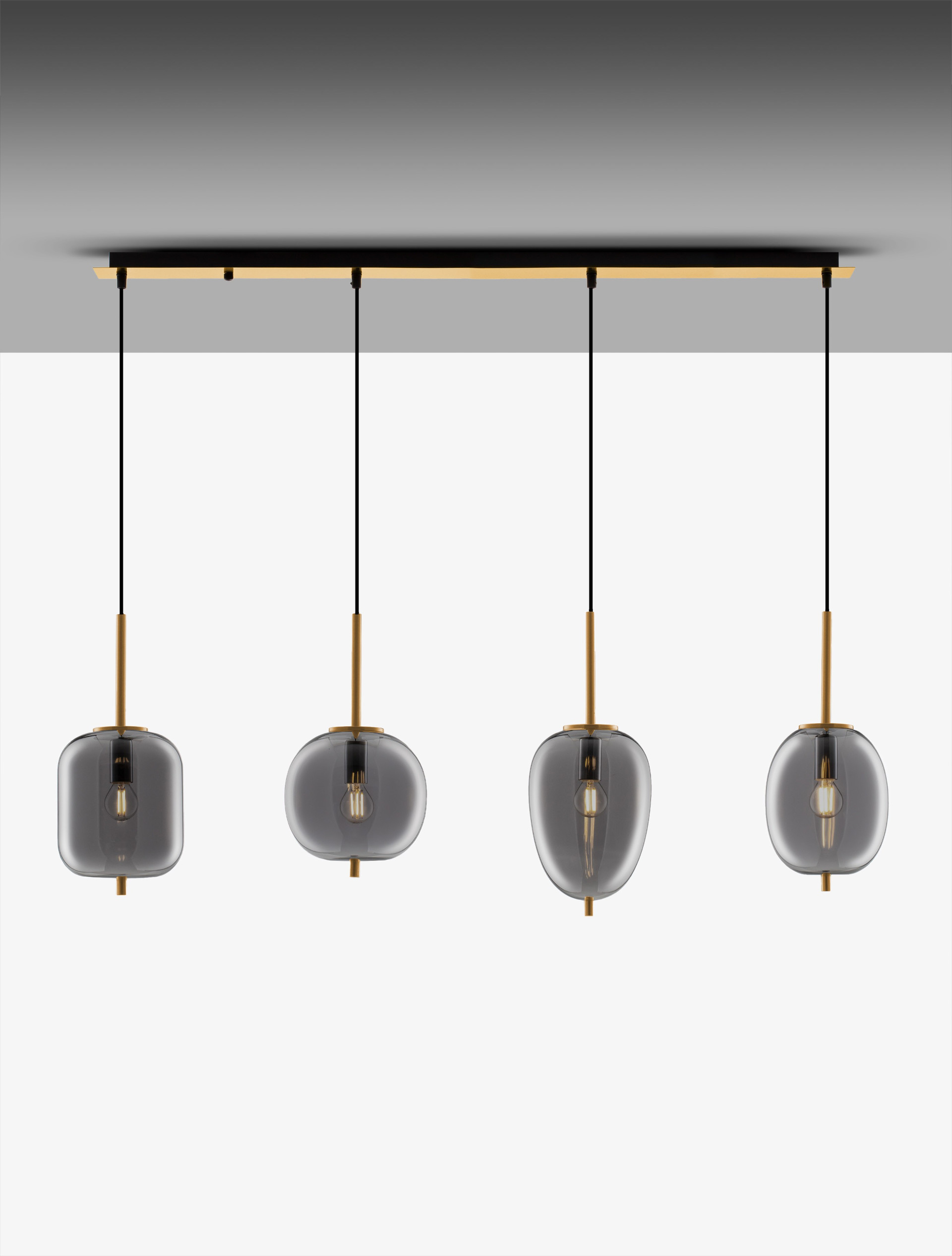 LATO | L 110 W 18.5 H 120 cm | 20 W | IP20 | Gold/Smokey | Glass/Metal/Fabric