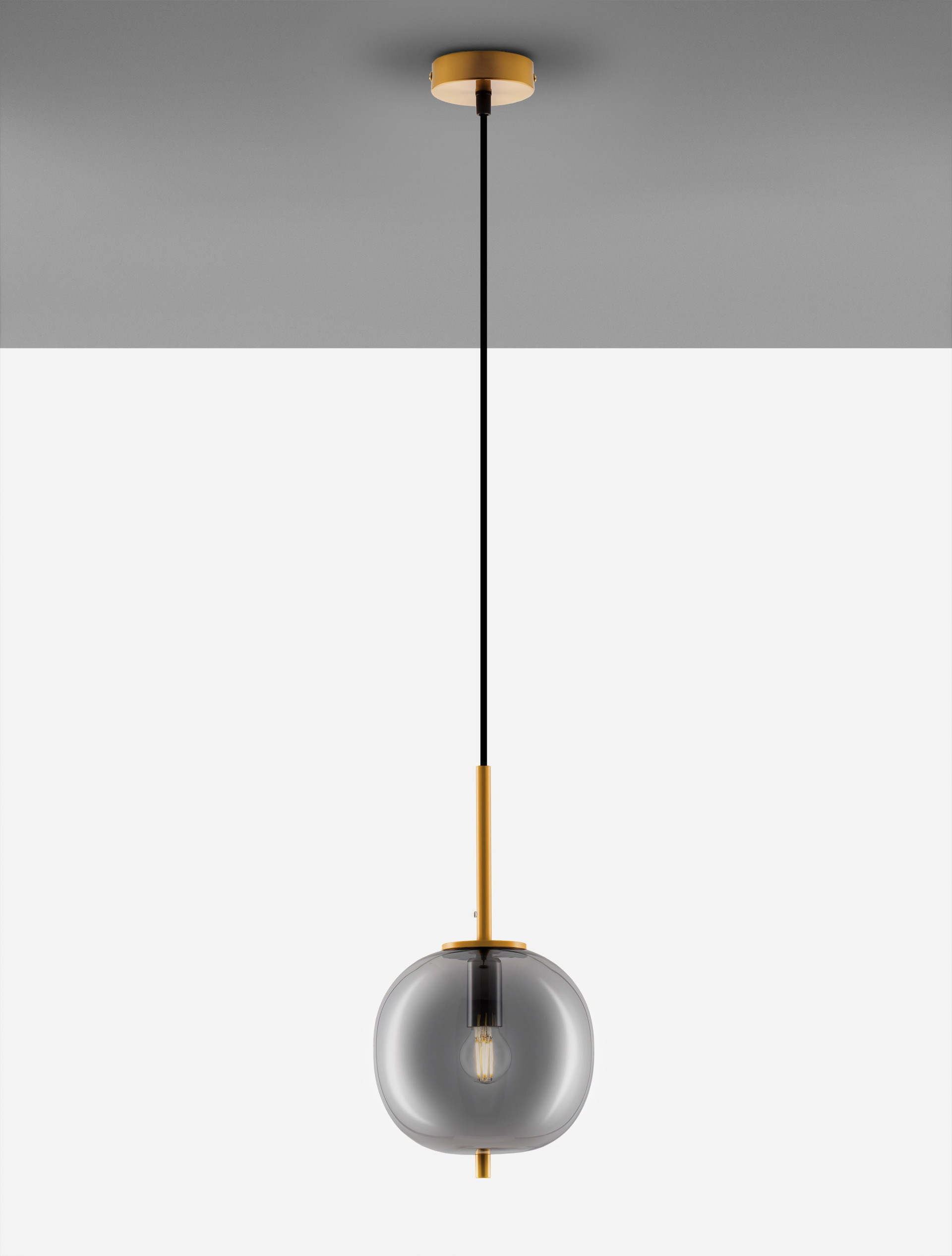 LATO | H 120 D 18.5 cm | 5 W | IP20 | Gold/Smokey | Glass/Metal/Fabric