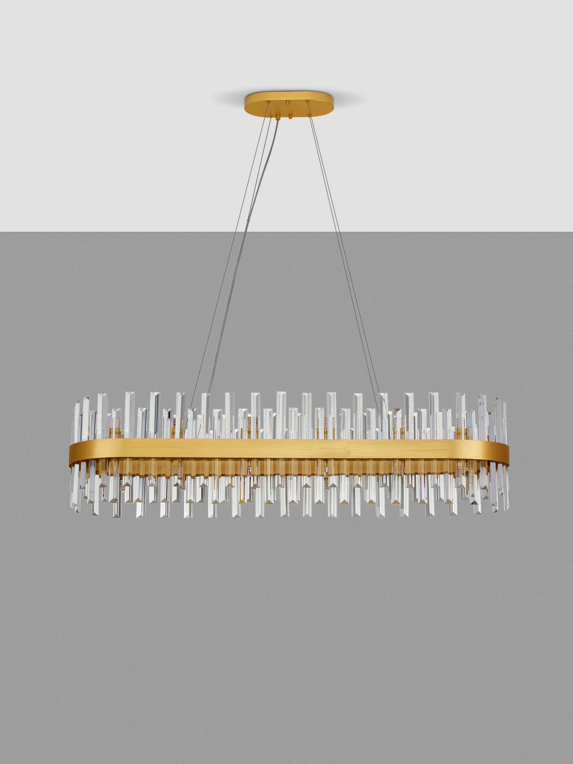 CROWN | L 120 W 36 H 120 cm | 140 W | IP20 | Gold | Metal/Crystal