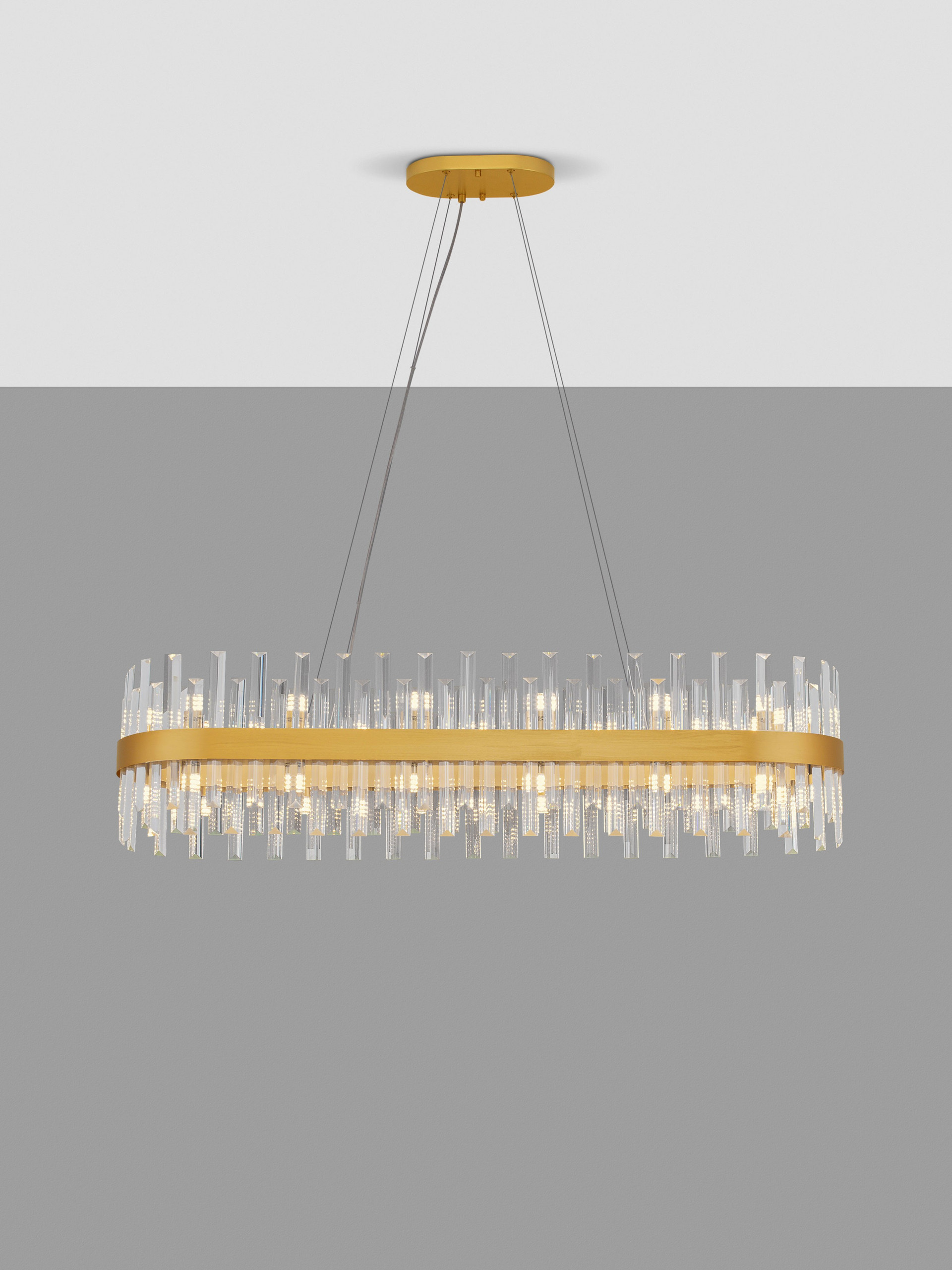 CROWN | L 120 W 36 H 120 cm | 140 W | IP20 | Gold | Metal/Crystal