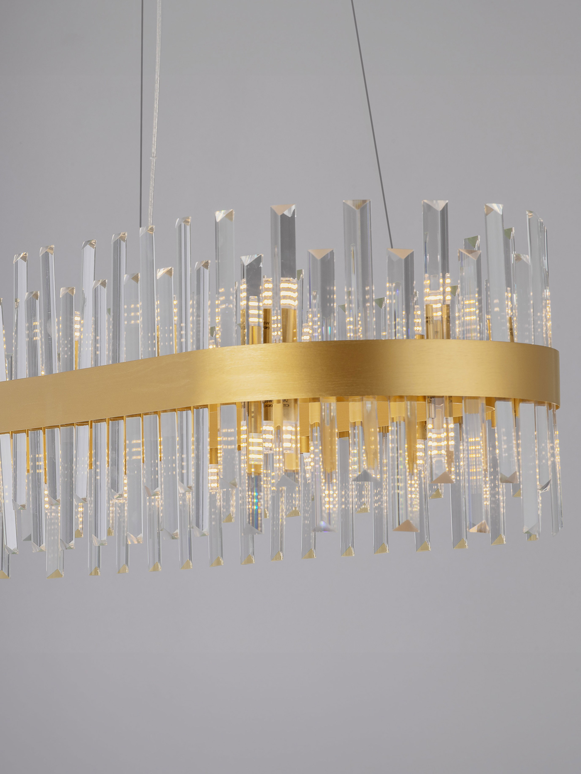 CROWN | L 120 W 36 H 120 cm | 140 W | IP20 | Gold | Metal/Crystal