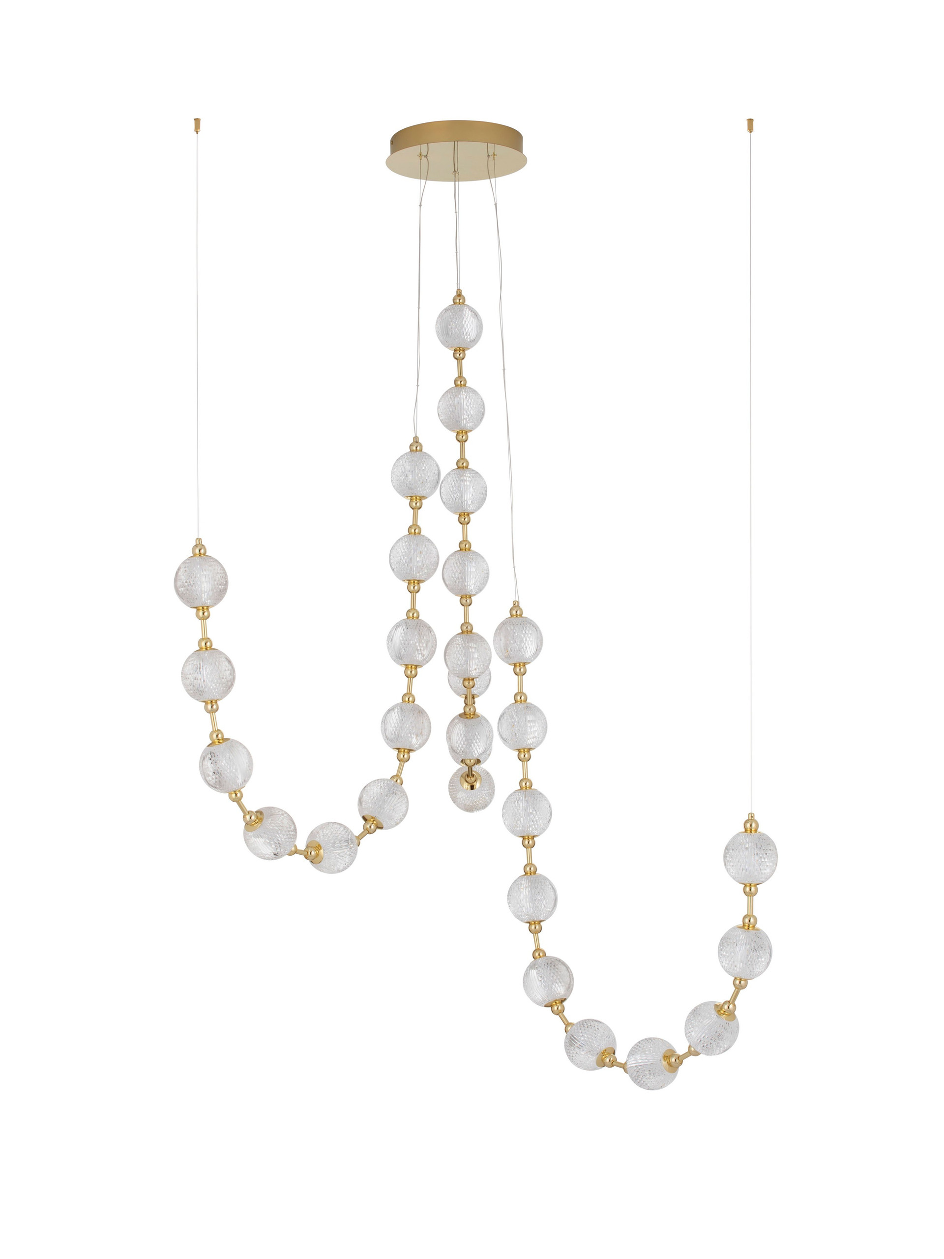 BRILLANTE | H 300 D 147 cm | 134 W | 3200 K | 8530 lm | IP20 | Gold | Aluminum/Acrylic