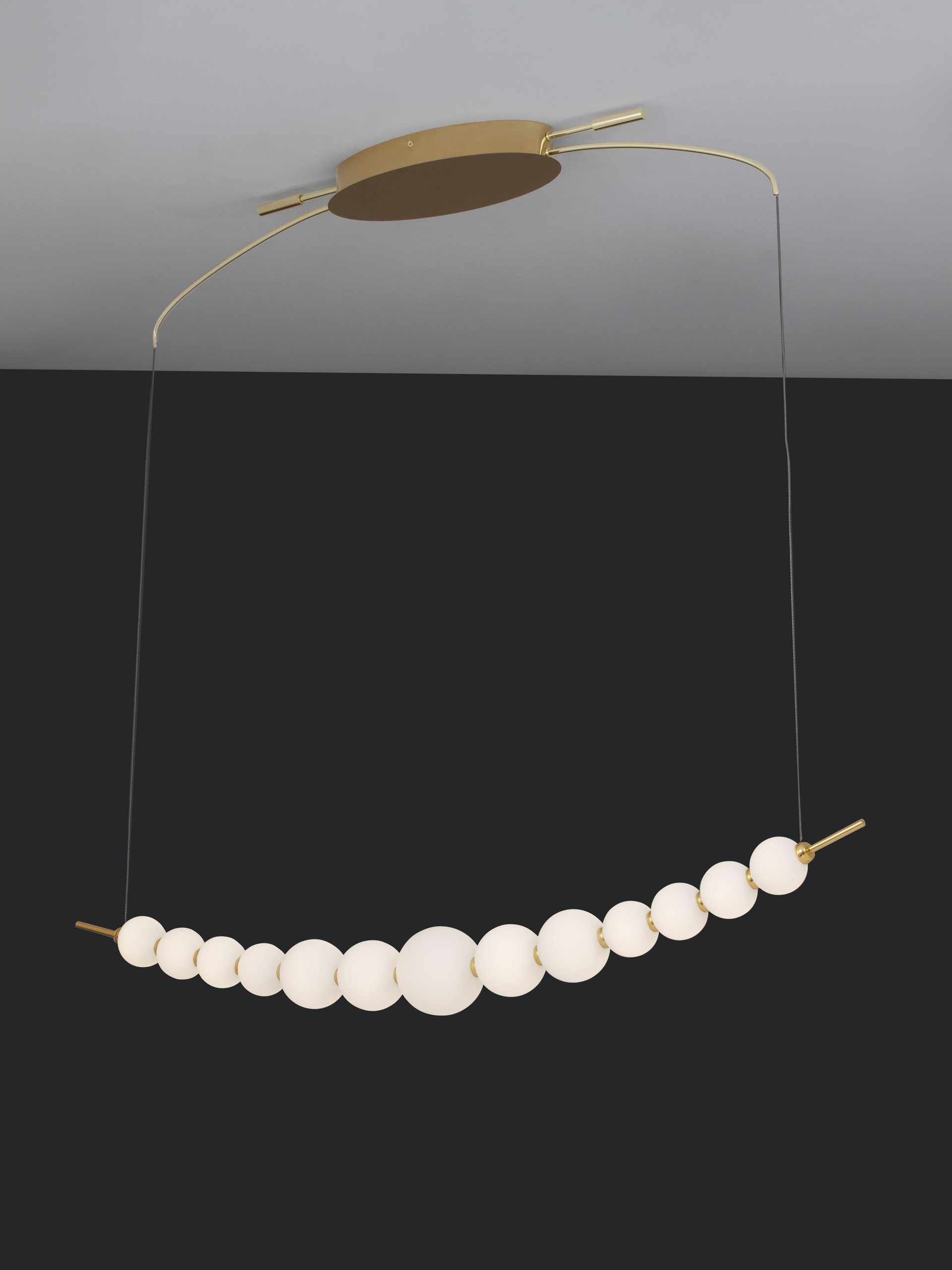 PERLA | L 107 W 13.5 H 120 cm | 28 W | 3000 K | 2683 lm | IP20 | White/Gold | Glass/Metal