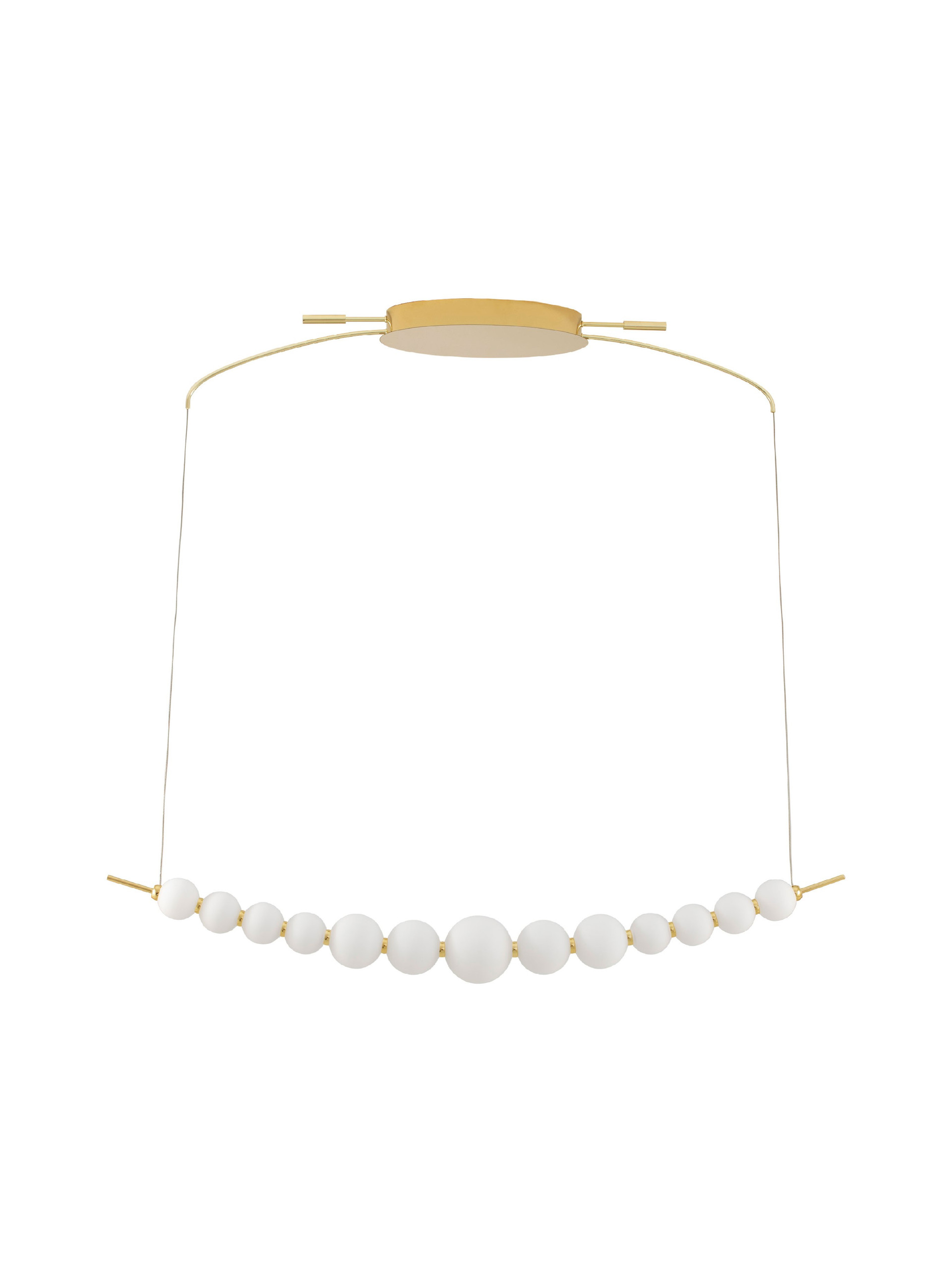 PERLA | L 107 W 13.5 H 120 cm | 28 W | 3000 K | 2683 lm | IP20 | Λευκό/Χρυσός | Γυαλί/Μέταλλο