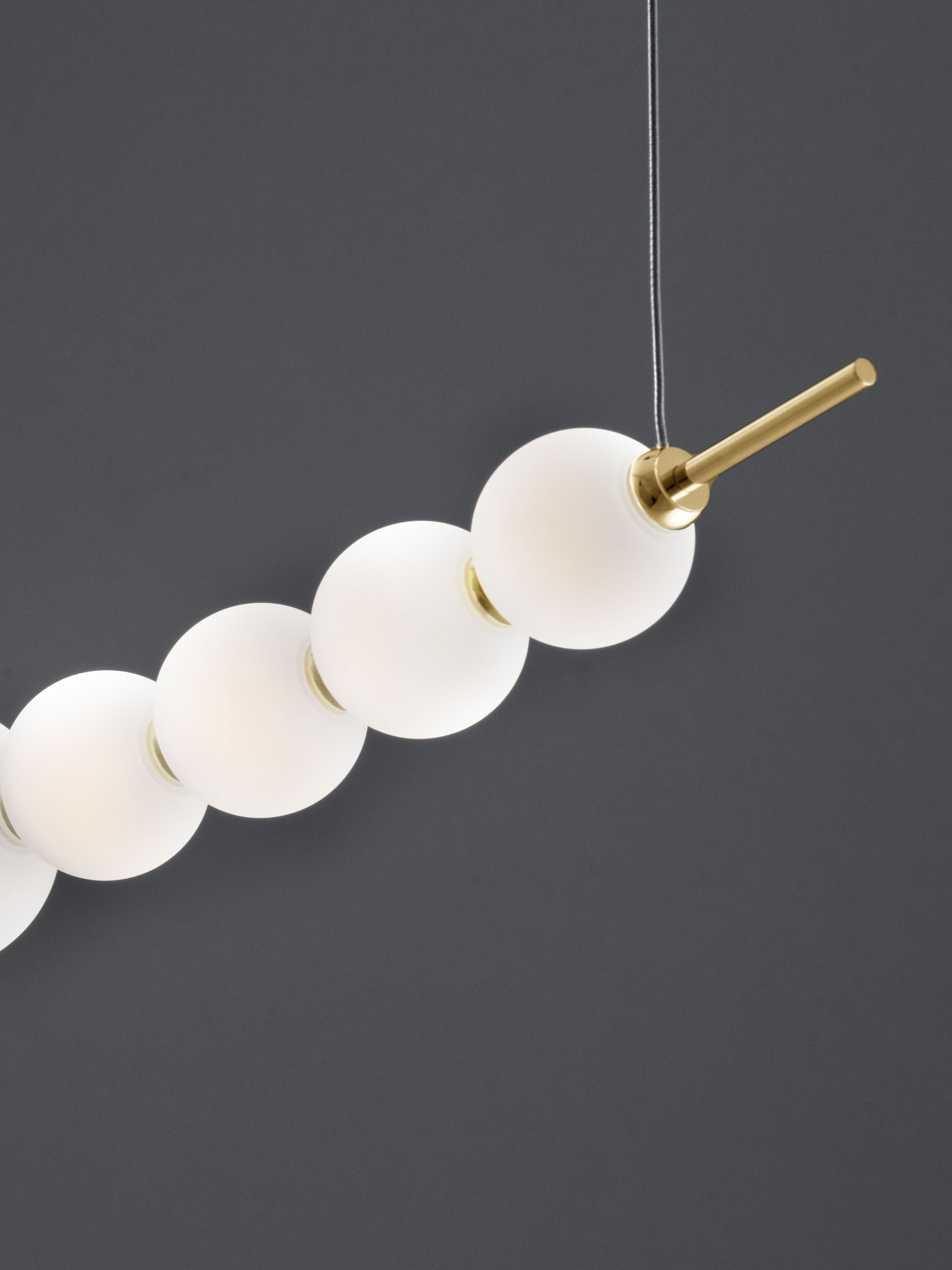 PERLA | L 107 W 13.5 H 120 cm | 28 W | 3000 K | 2683 lm | IP20 | Λευκό/Χρυσός | Γυαλί/Μέταλλο
