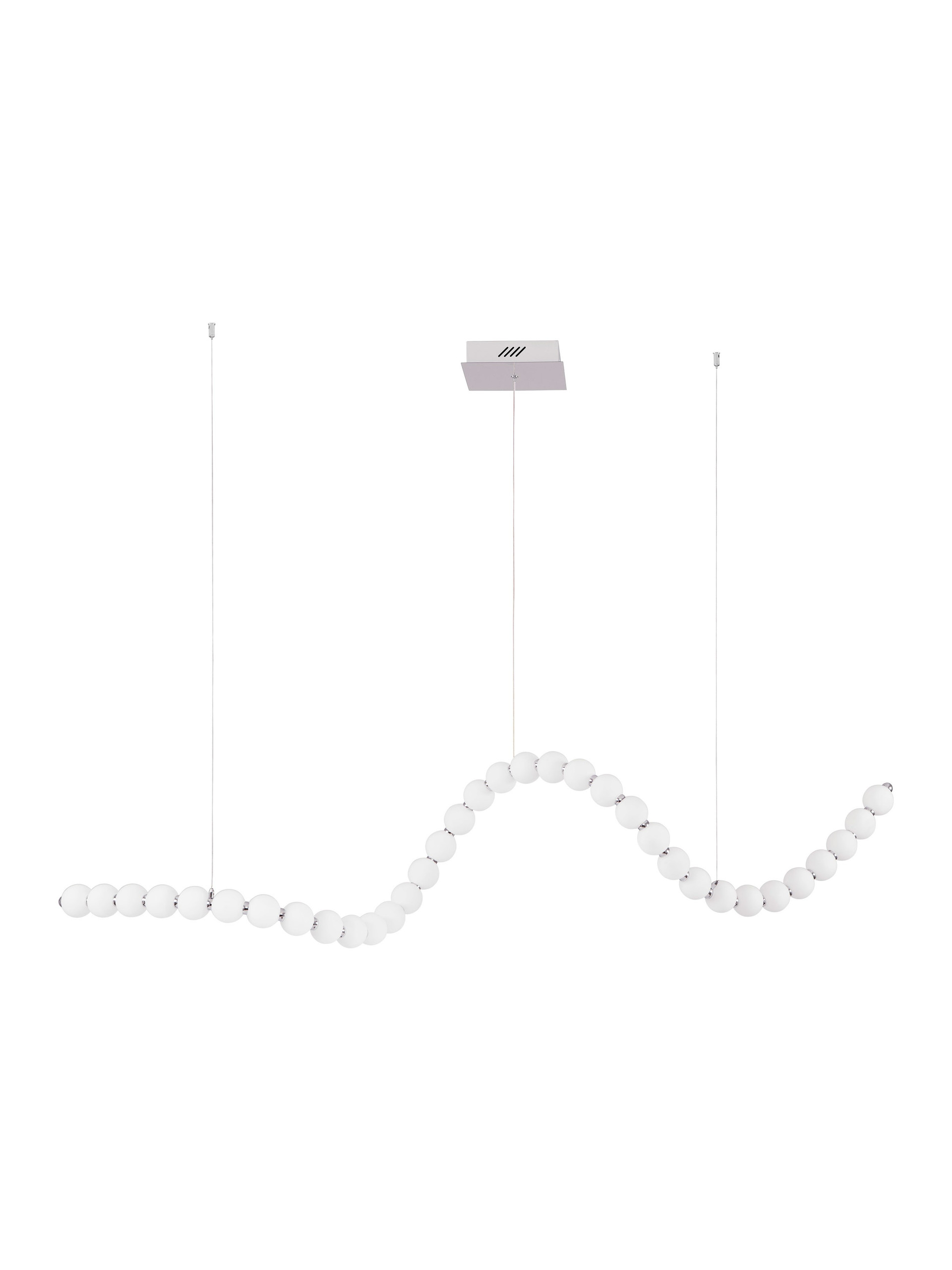 PERLA | L 187 W 56 H 200 cm | 98 W | 3000 K | 5563 lm | IP20 | Weiß/Chrom | Glas/Metall