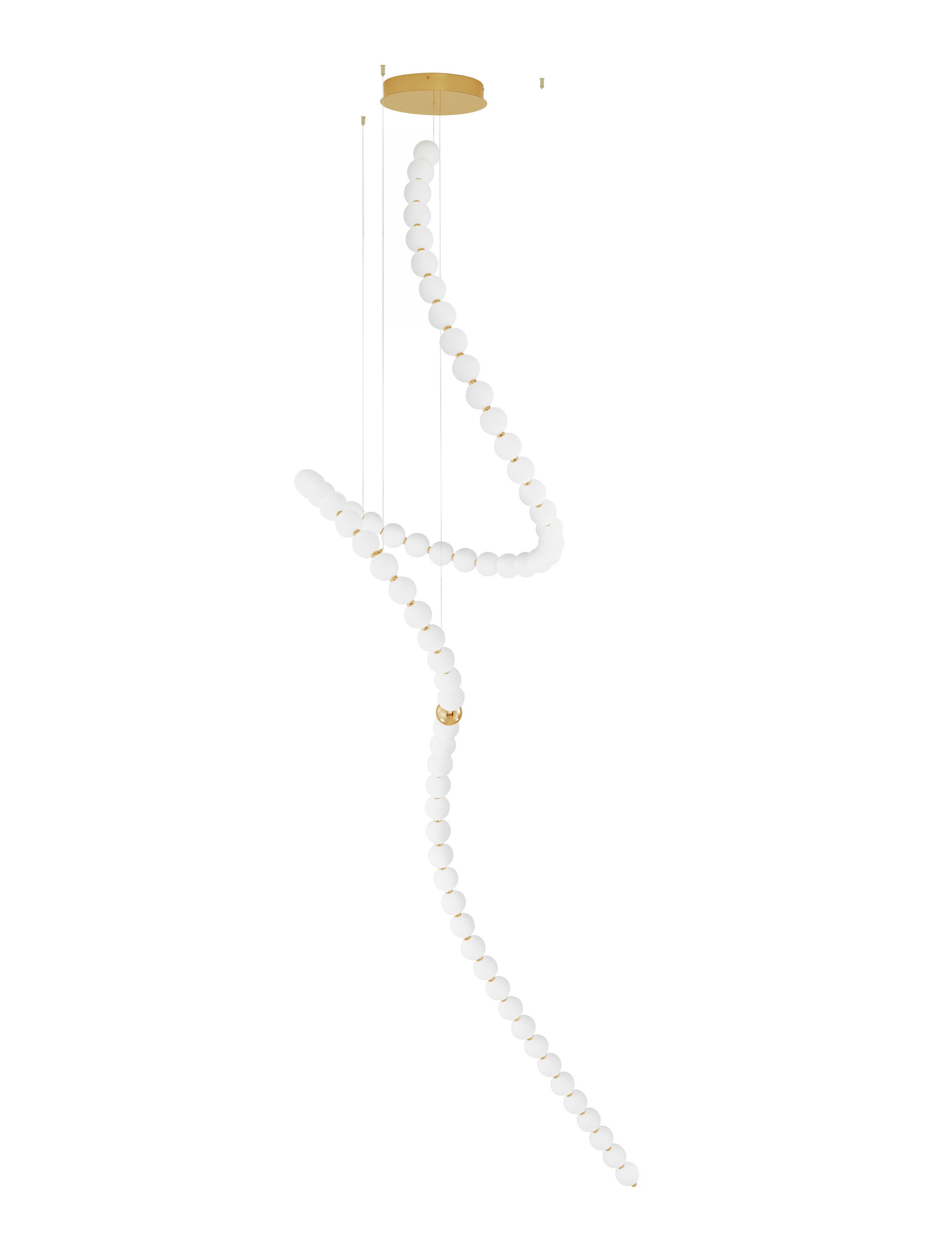 PERLA | H 400 D 79 cm | 207 W | 3000 K | 13065 lm | IP20 | Weiß/Gold | Glas/Metall
