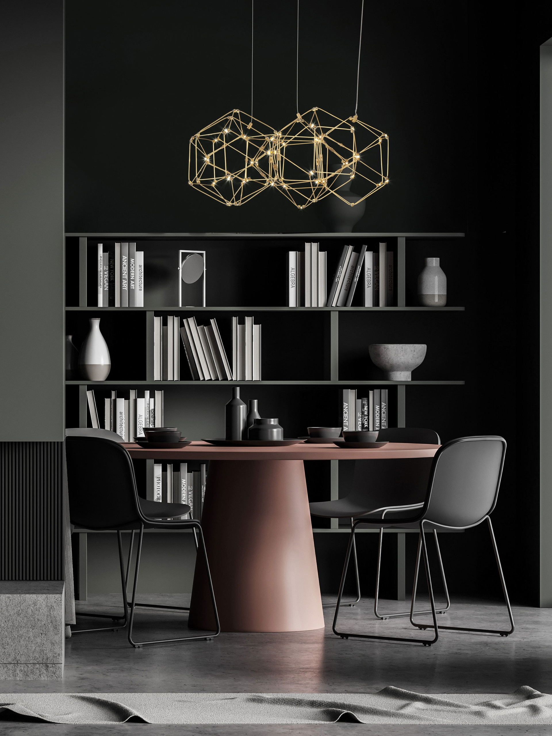 NEBULA | H 150 D 49 cm | 25 W | 3000 K | 1634 lm | IP20 | Gold | Aluminum/Copper