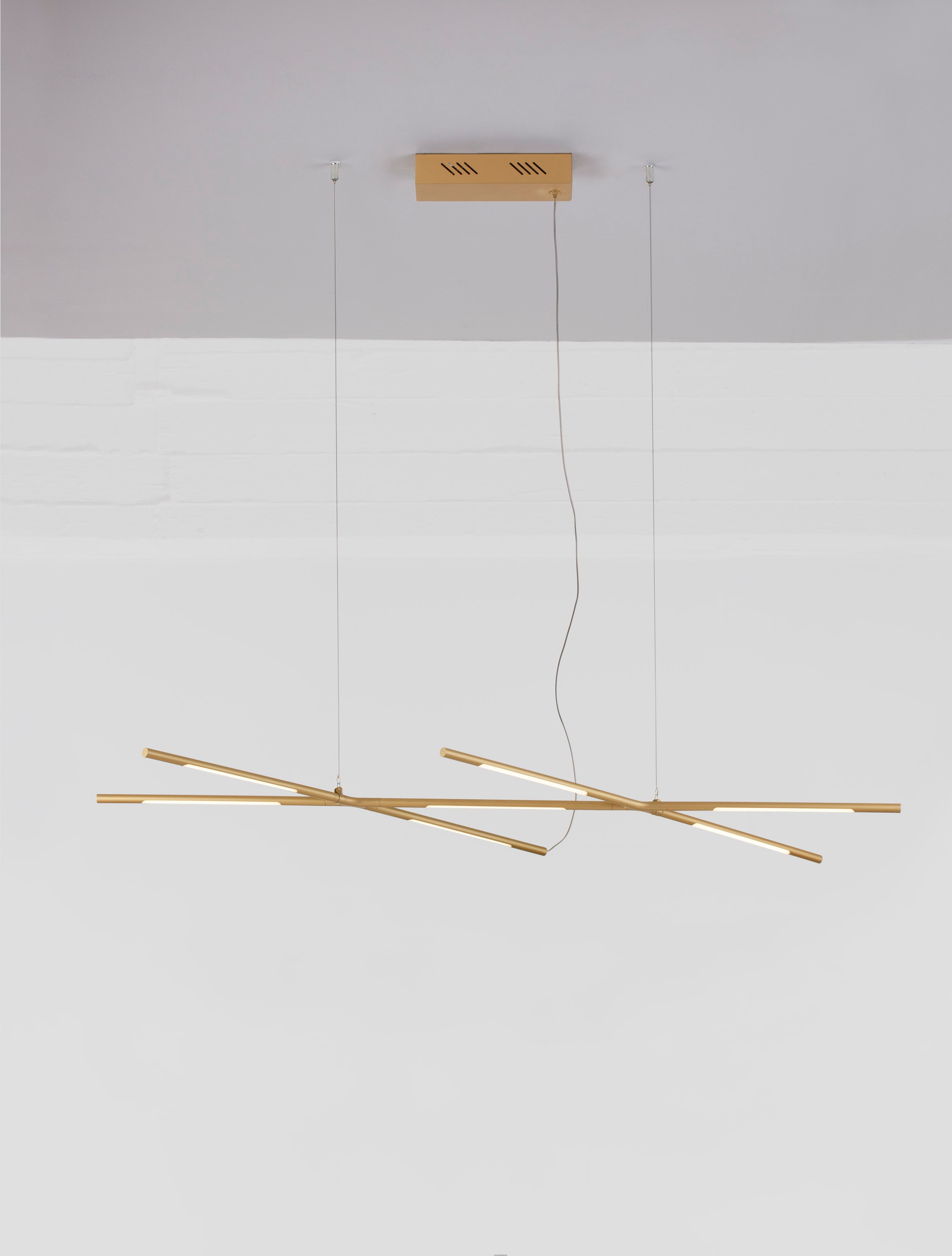 RACCIO | L 115 W 53 H 200 cm | 27 W | 3000 K | 1308 lm | IP20 | Brass Gold | Metal/Acrylic