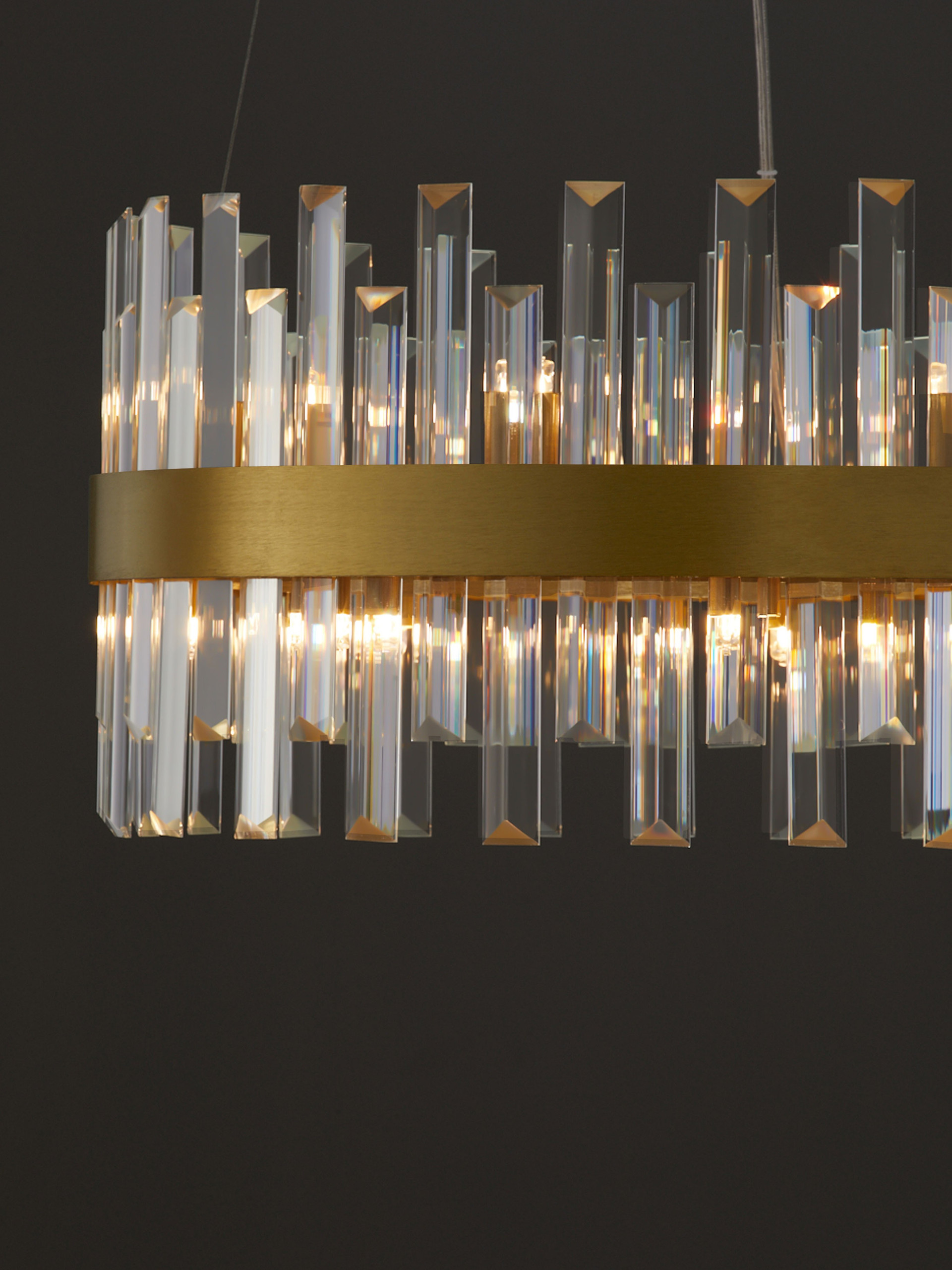 CROWN | H 120 D 55 cm | 70 W | IP20 | Gold | Metal/Crystal