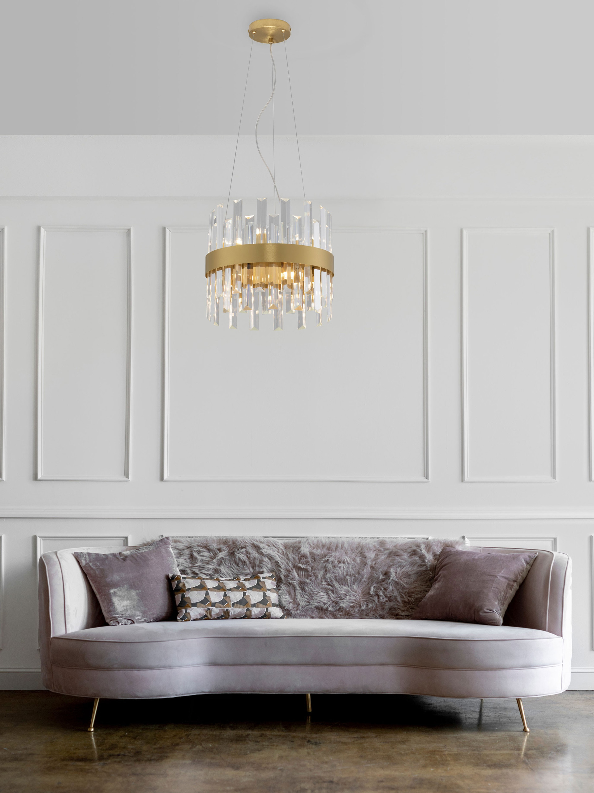 CROWN | H 120 D 35 cm | 25 W | IP20 | Gold | Metal/Crystal
