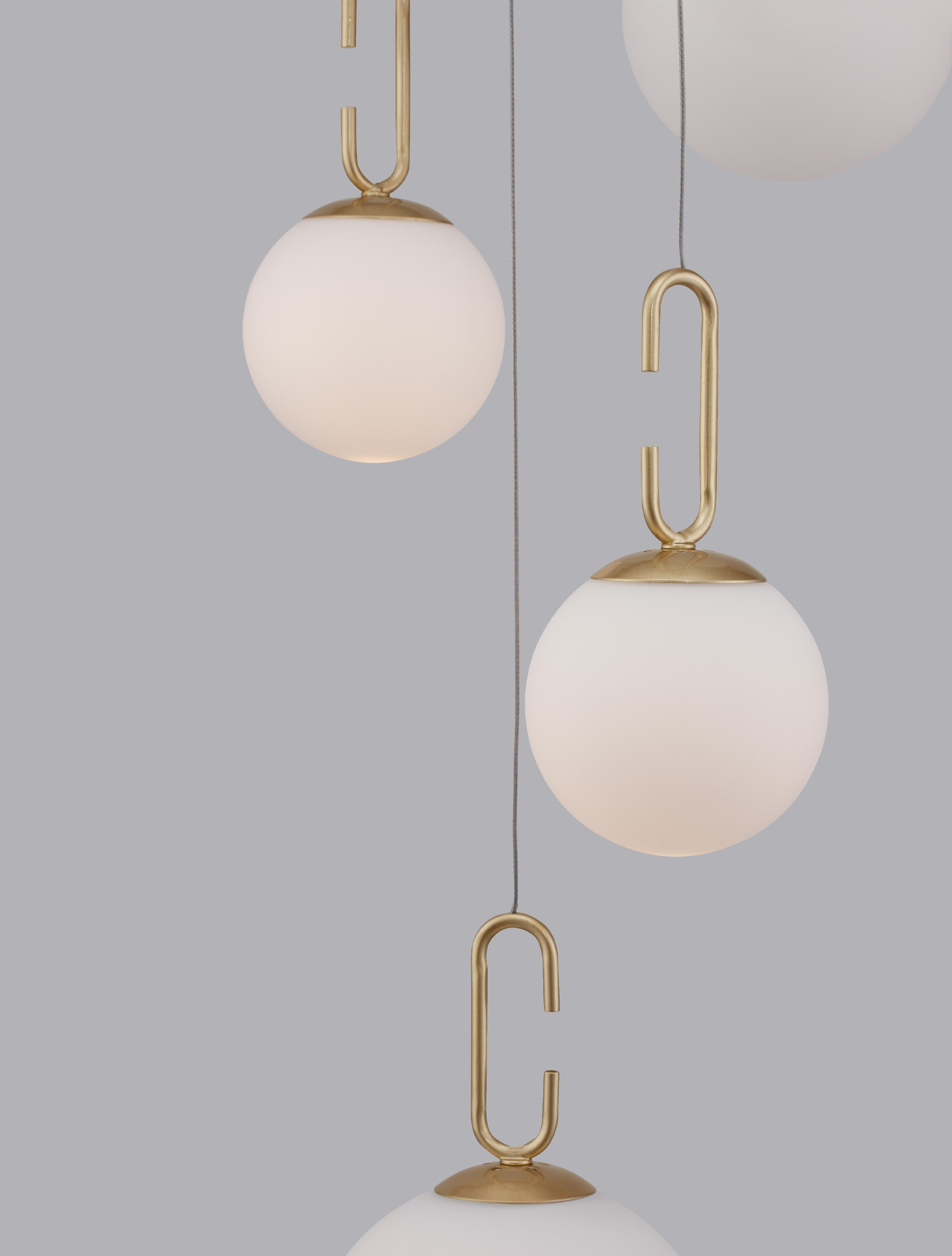 HOOK | H 180 D 42 cm | 30 W | 3000 K | 3142 lm | IP20 | White/Gold | Glass/Metal