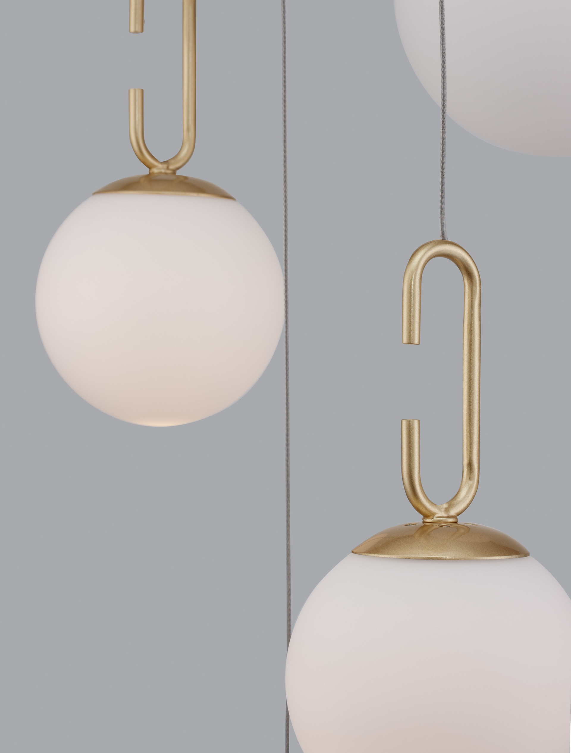 HOOK | H 180 D 42 cm | 30 W | 3000 K | 3142 lm | IP20 | White/Gold | Glass/Metal
