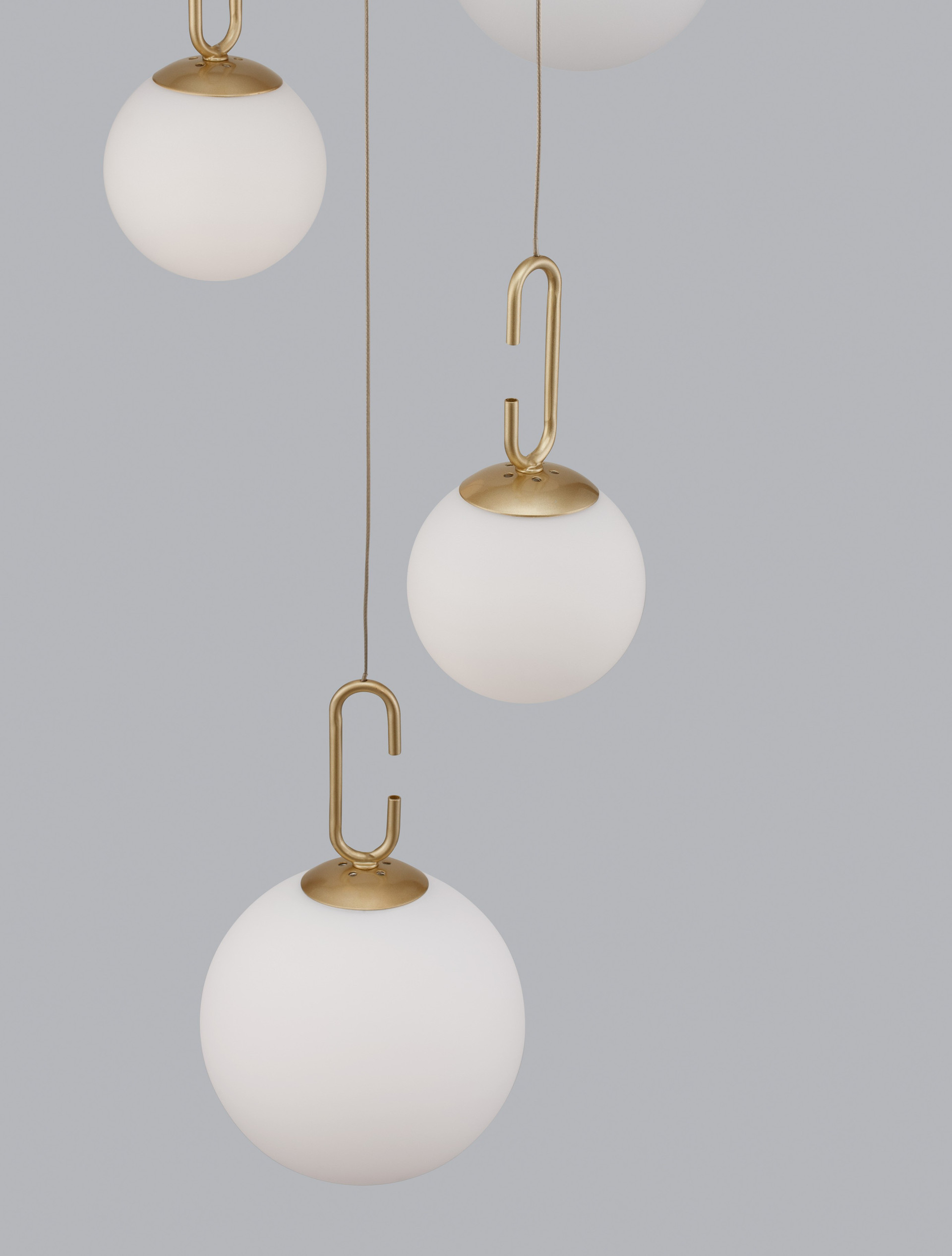 HOOK | H 180 D 42 cm | 30 W | 3000 K | 3142 lm | IP20 | White/Gold | Glass/Metal