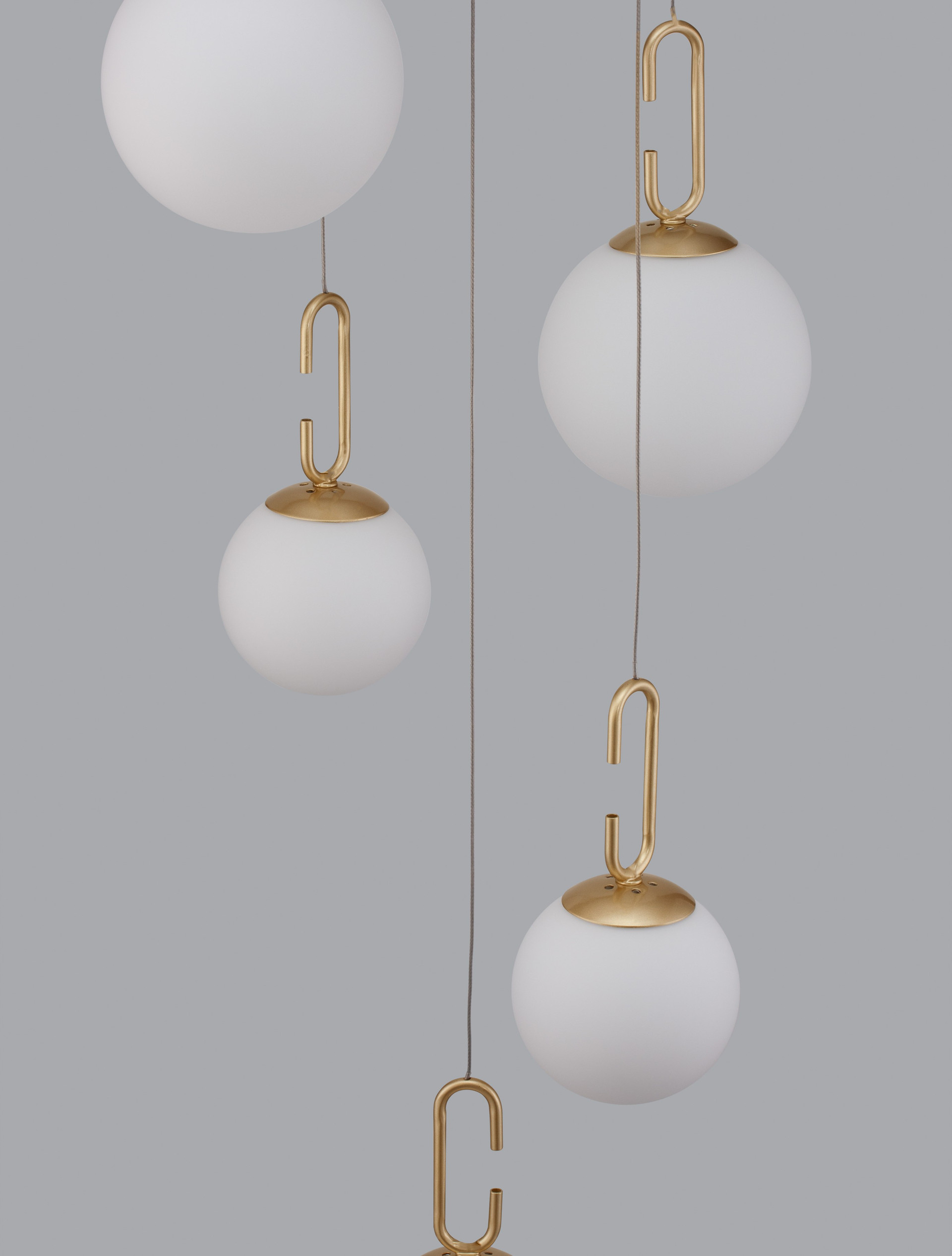 HOOK | H 180 D 42 cm | 30 W | 3000 K | 3142 lm | IP20 | White/Gold | Glass/Metal