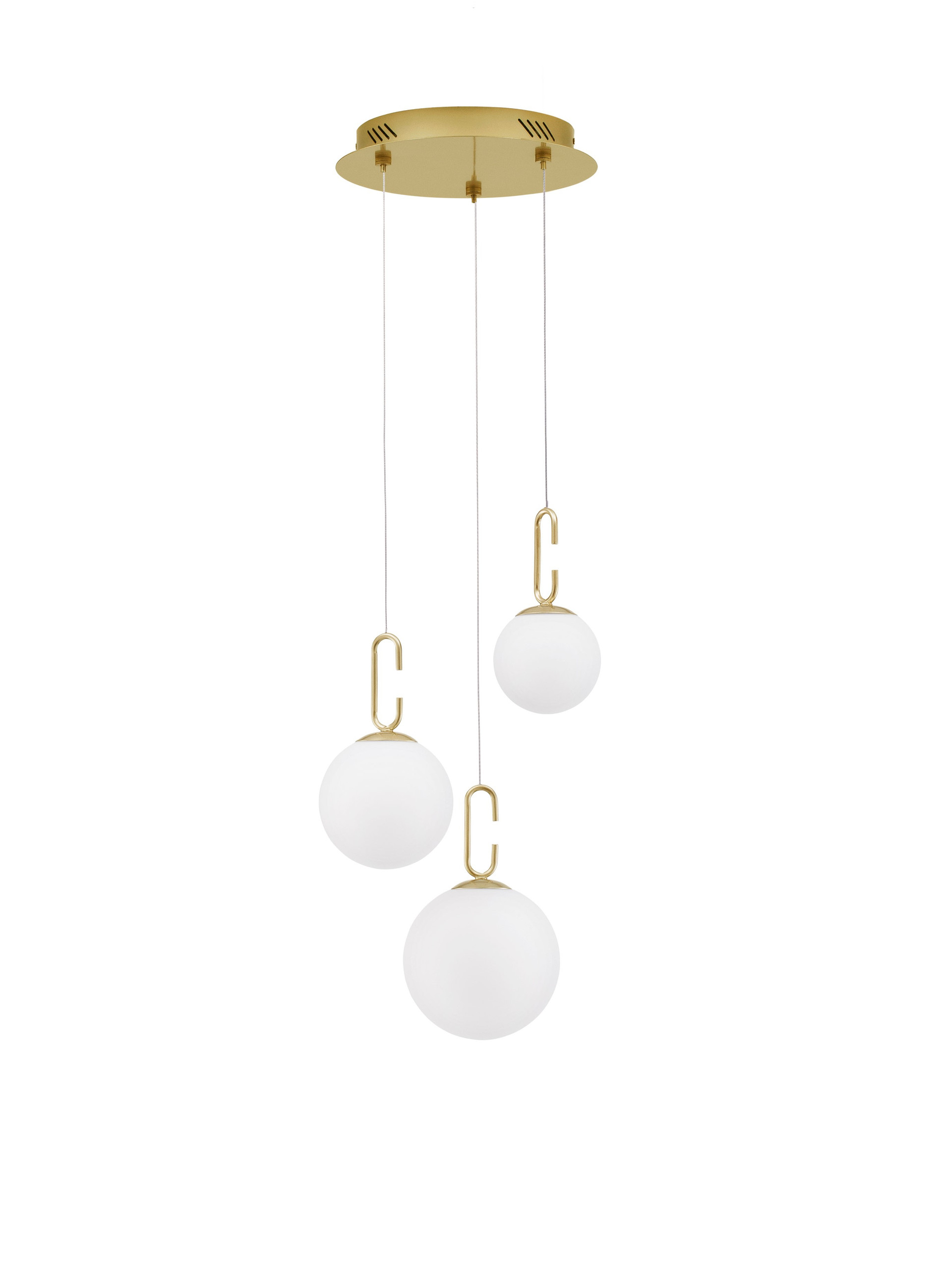 HOOK | H 180 D 39 cm | 26 W | 3000 K | 2521 lm | IP20 | White/Gold | Glass/Metal