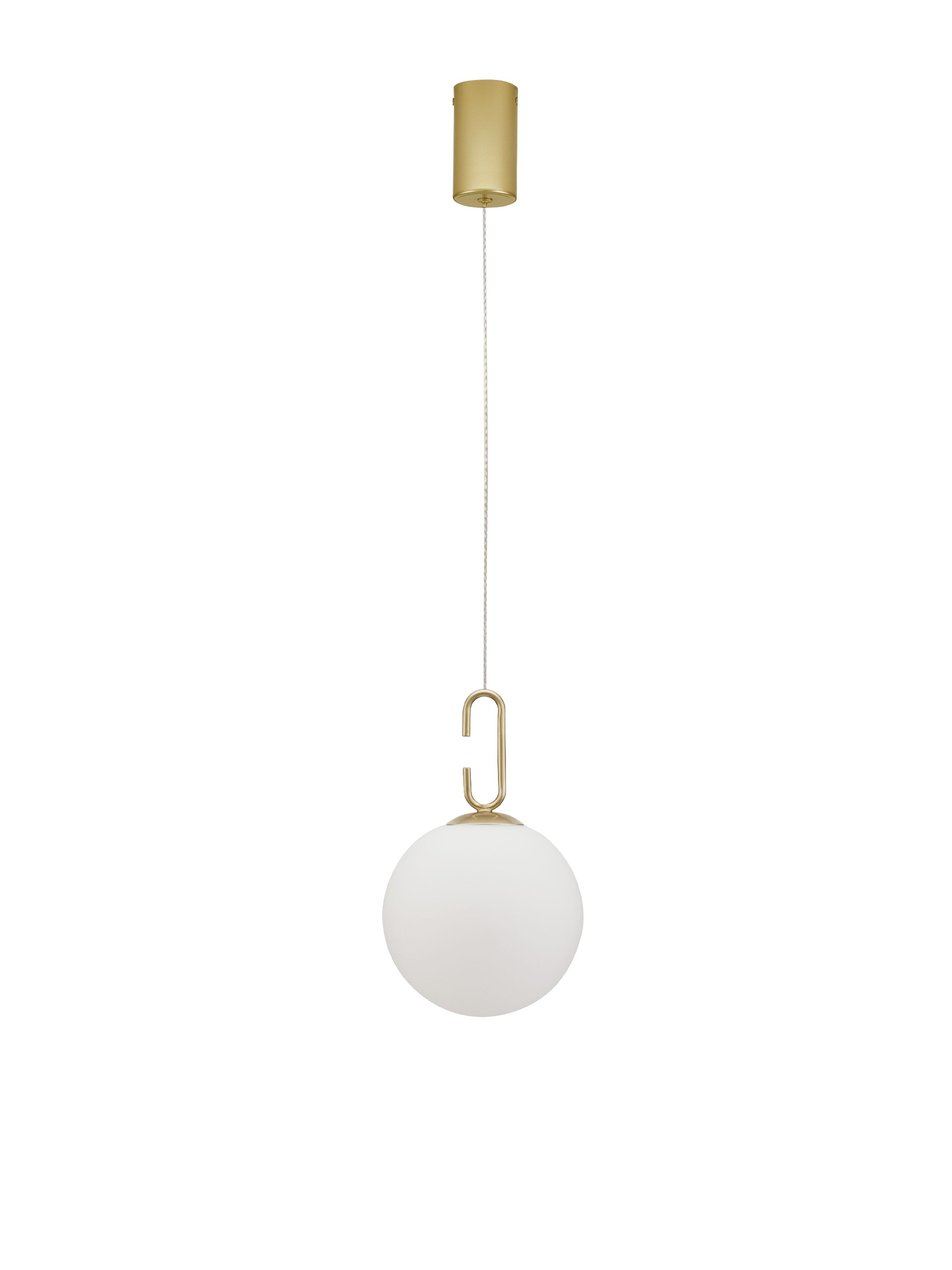 HOOK | H 120 D 18 cm | 11 W | 3000 K | 1061 lm | IP20 | White/Gold | Glass/Metal