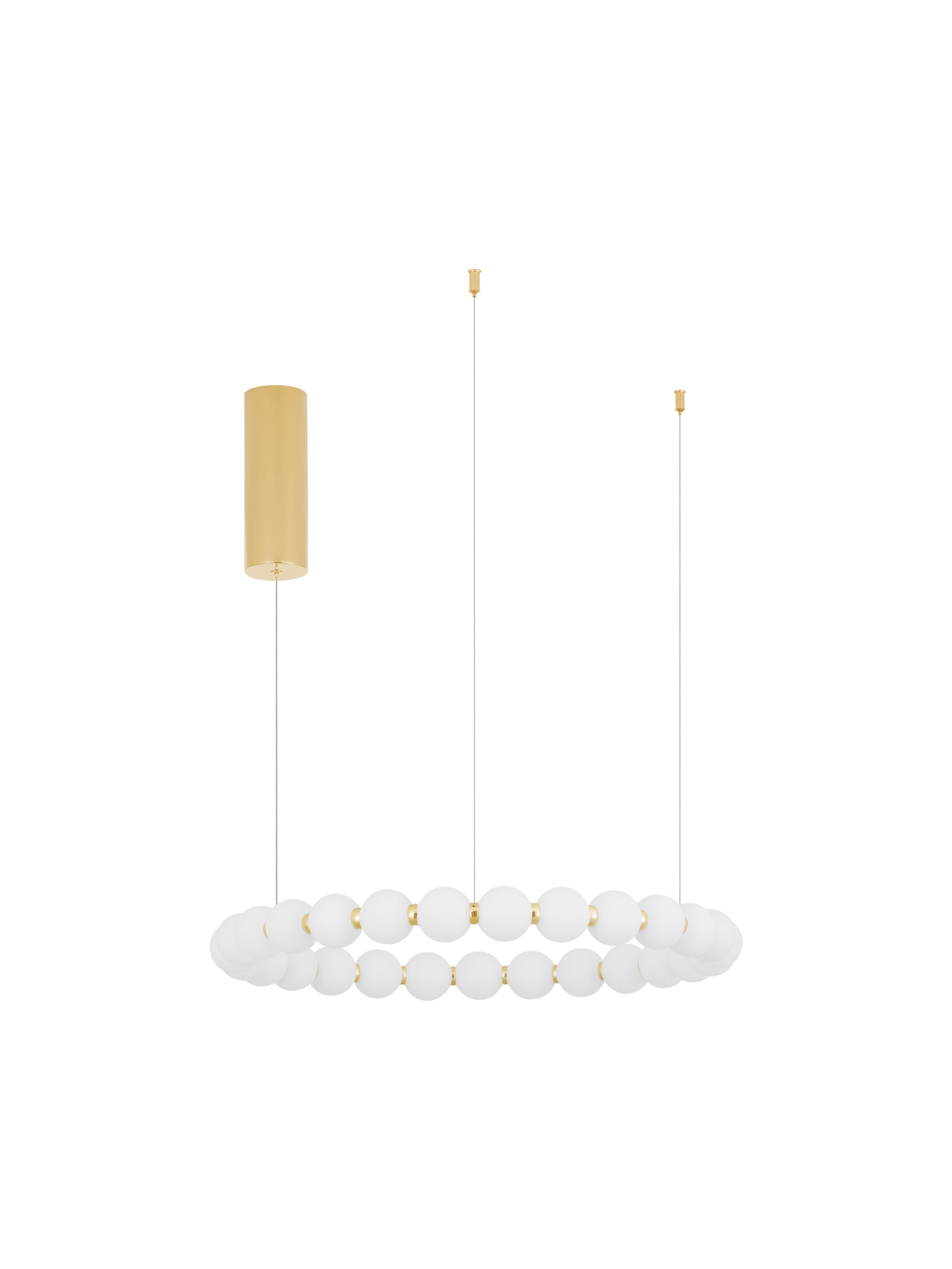 PERLA | H 200 D 62 cm | 56 W | 3000 K | 4732 lm | IP20 | White/Gold | Glass/Metal