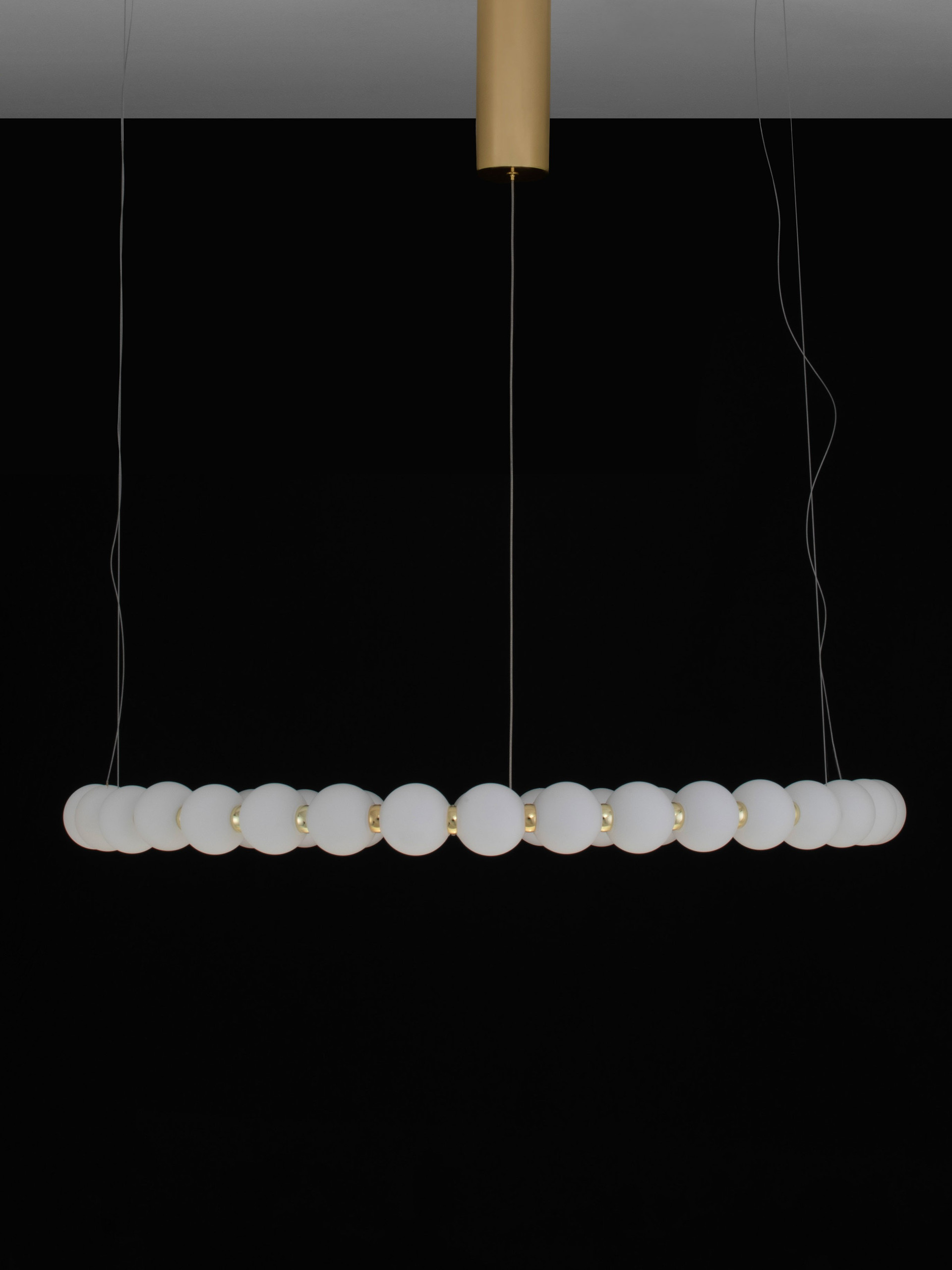 PERLA | H 200 D 80 cm | 72 W | 3000 K | 6492 lm | IP20 | Λευκό/Χρυσός | Γυαλί/Μέταλλο