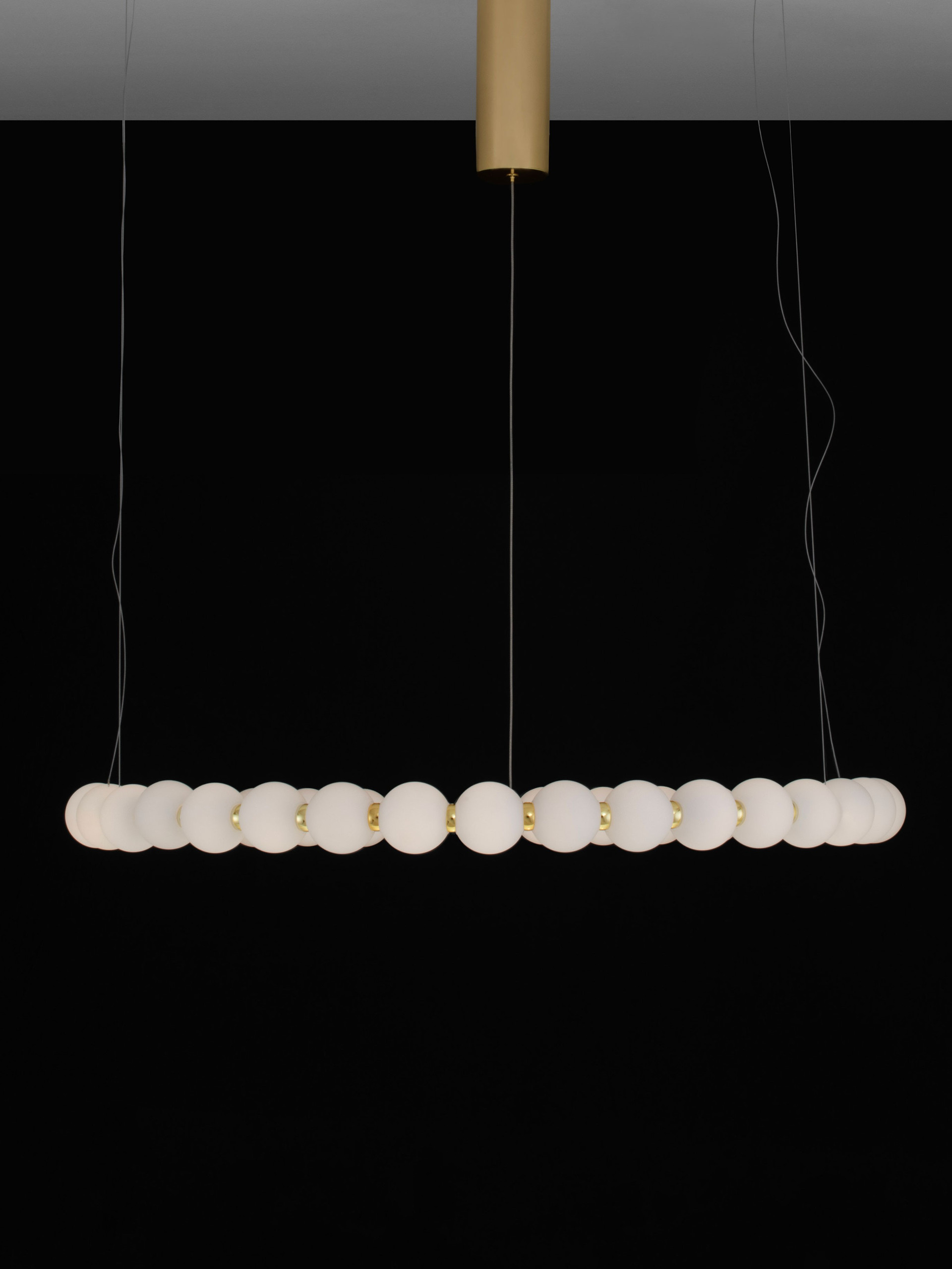 PERLA | H 200 D 80 cm | 72 W | 3000 K | 6492 lm | IP20 | Λευκό/Χρυσός | Γυαλί/Μέταλλο