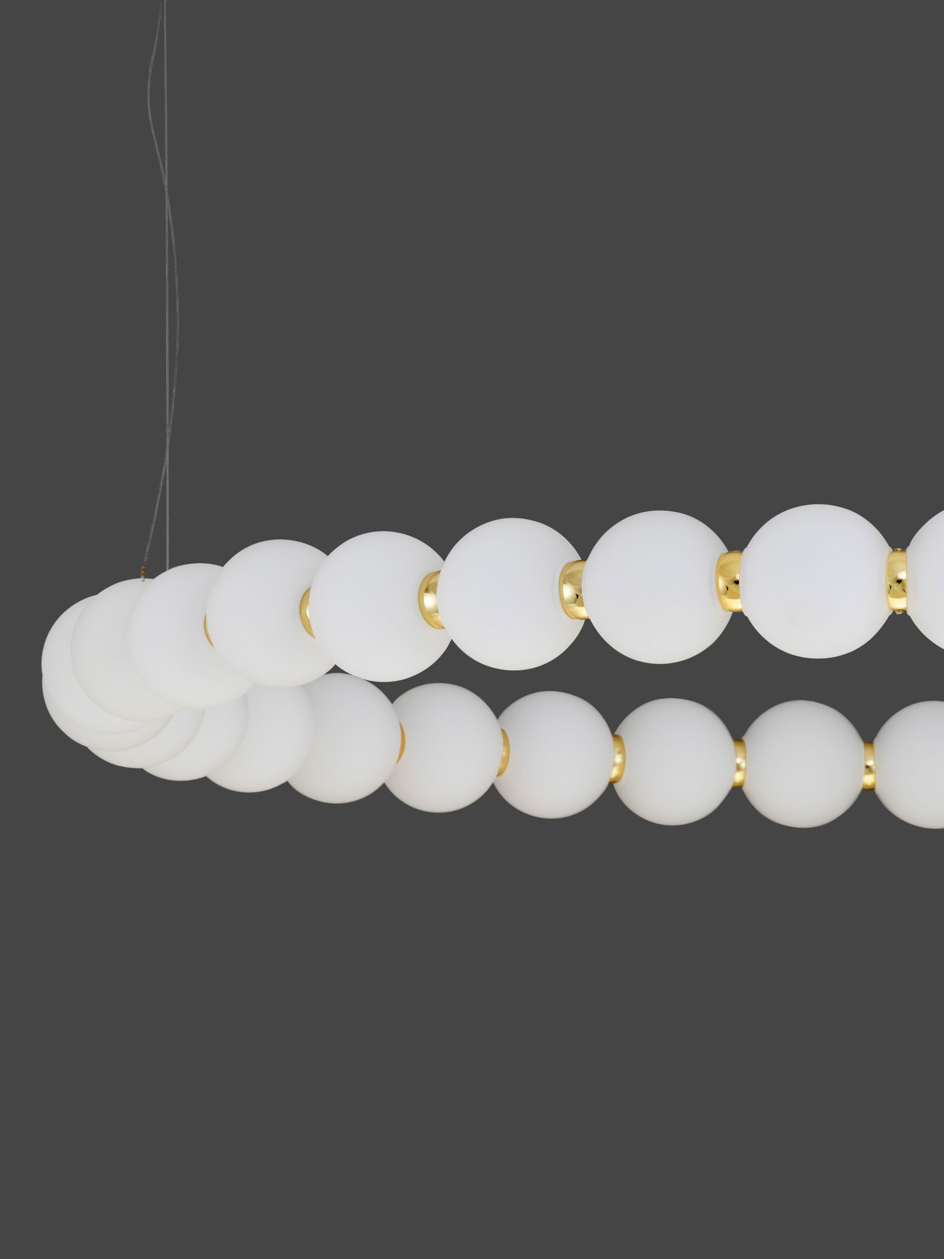 PERLA | H 200 D 80 cm | 72 W | 3000 K | 6492 lm | IP20 | Λευκό/Χρυσός | Γυαλί/Μέταλλο
