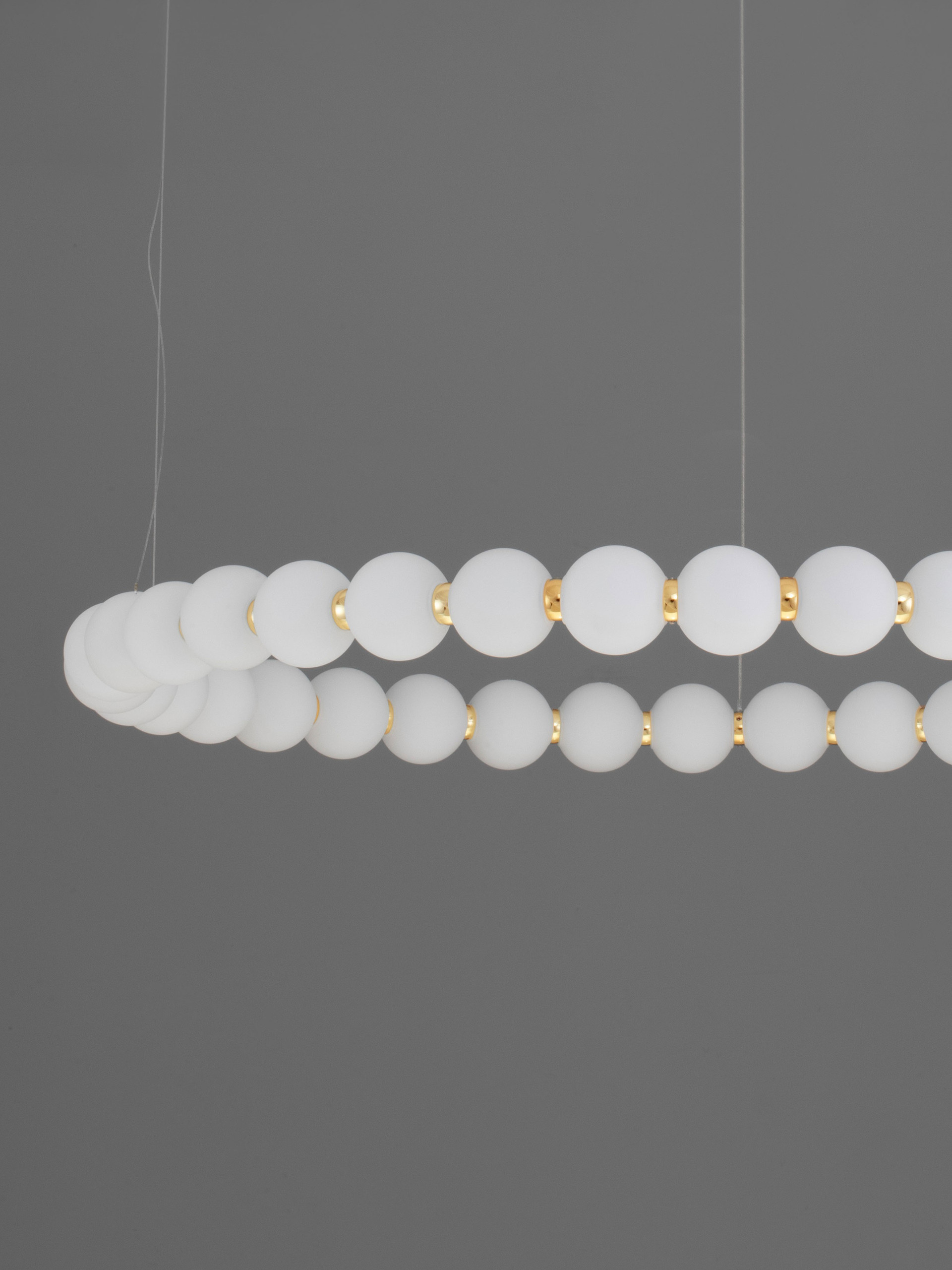 PERLA | H 200 D 80 cm | 72 W | 3000 K | 6492 lm | IP20 | Λευκό/Χρυσός | Γυαλί/Μέταλλο