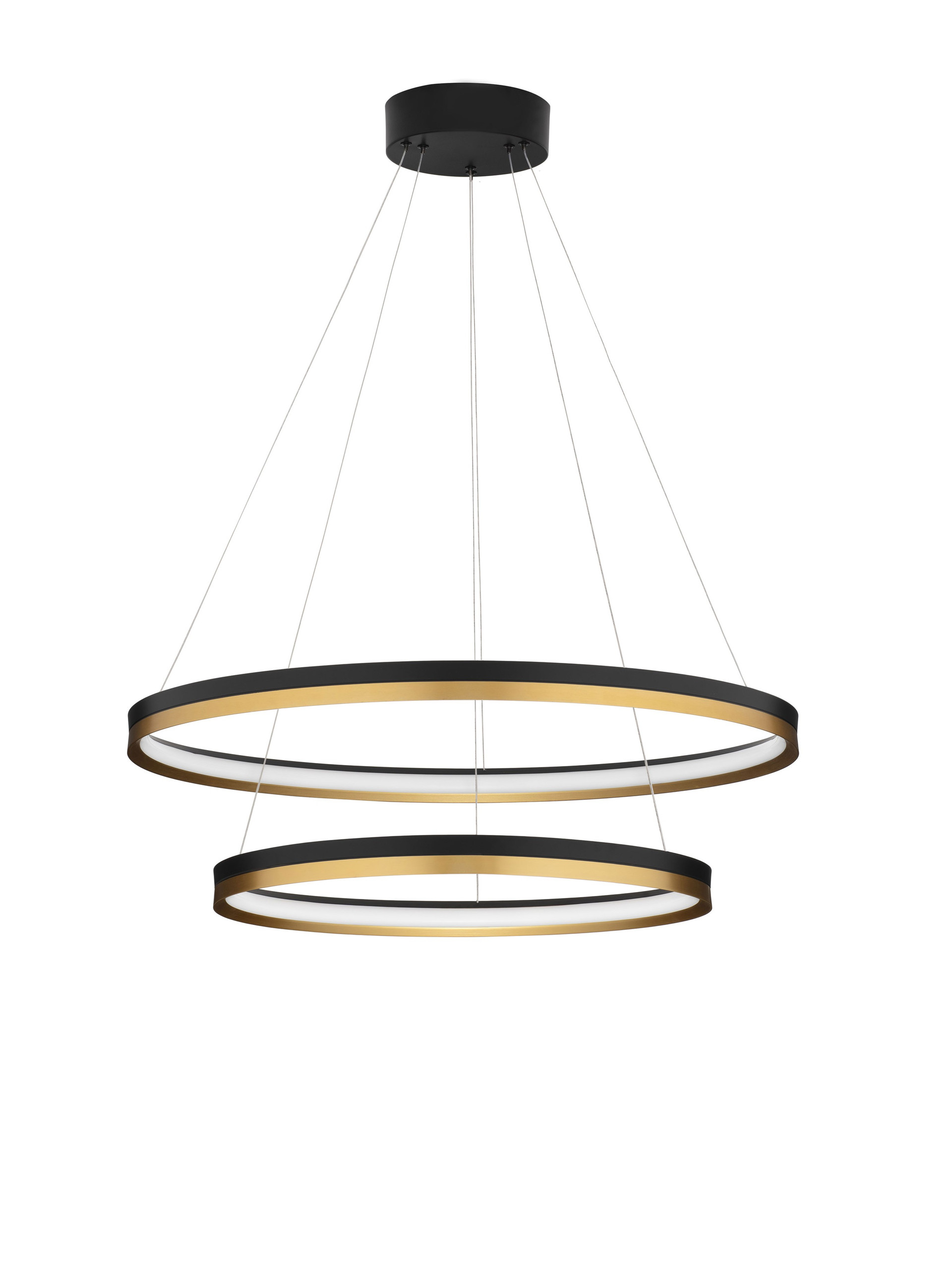 CANTRIA | H 150 D 80 cm | 98 W | 3000 K | 7643 lm | IP20 | Black/Gold | Metal/Acrylic