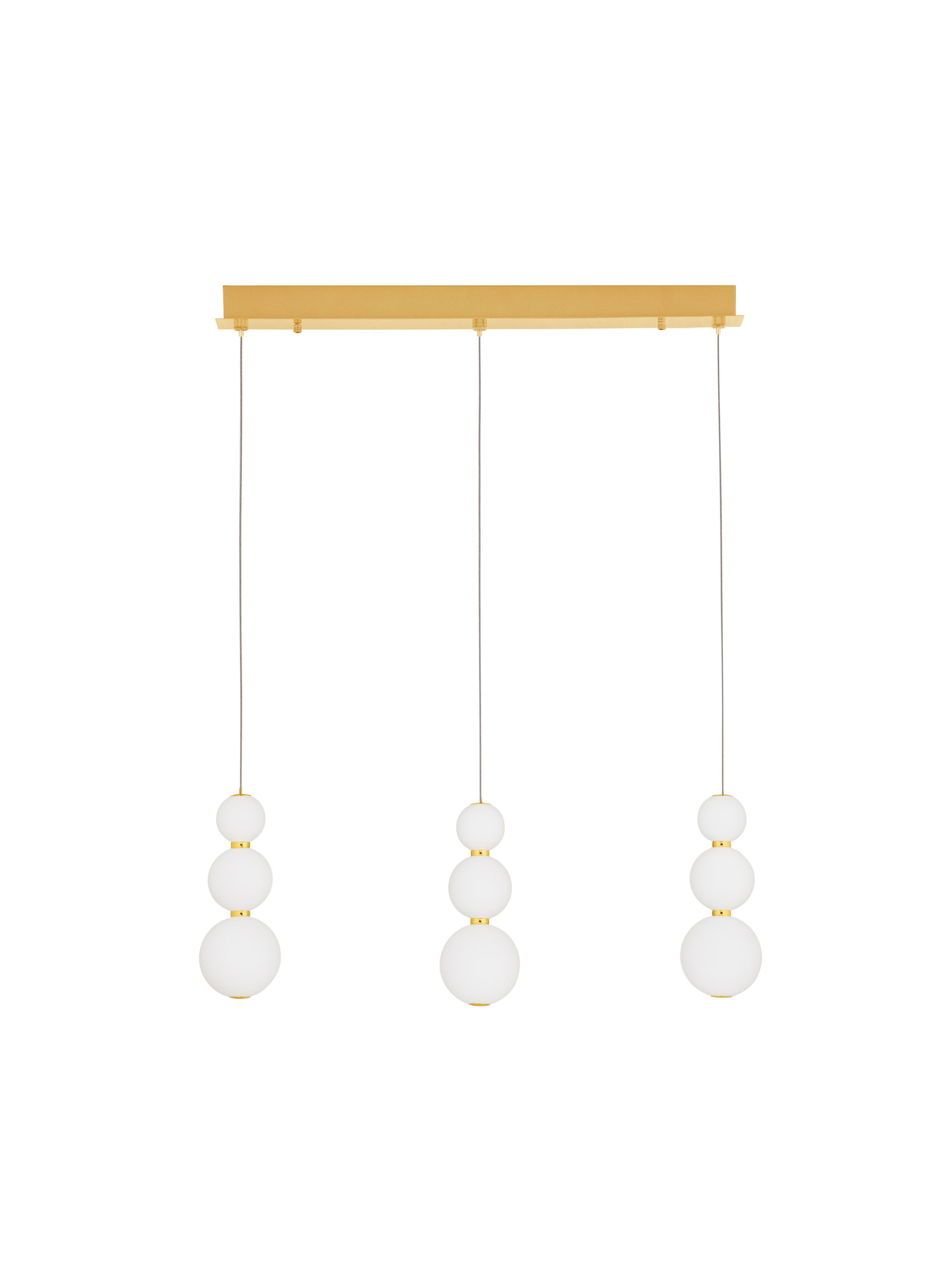 PERLA | L 70 W 10 H 150 cm | 25 W | 3000 K | 2265 lm | IP20 | White/Gold | Glass/Metal