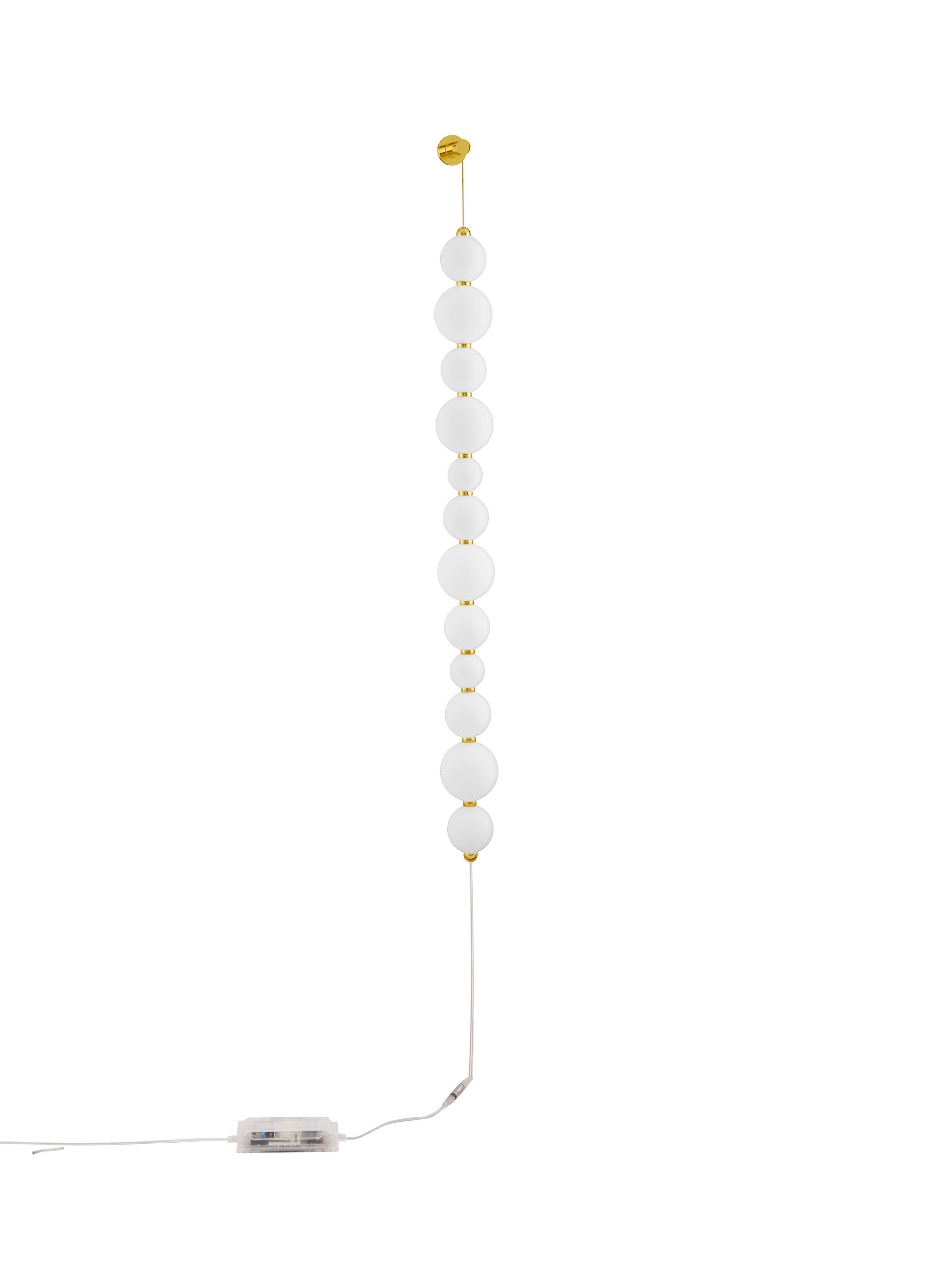 PERLA | W 9 H 105 D 10 cm | 10 W | 3000 K | 3958 lm | IP20 | Weiß/Gold | Glas/Metall