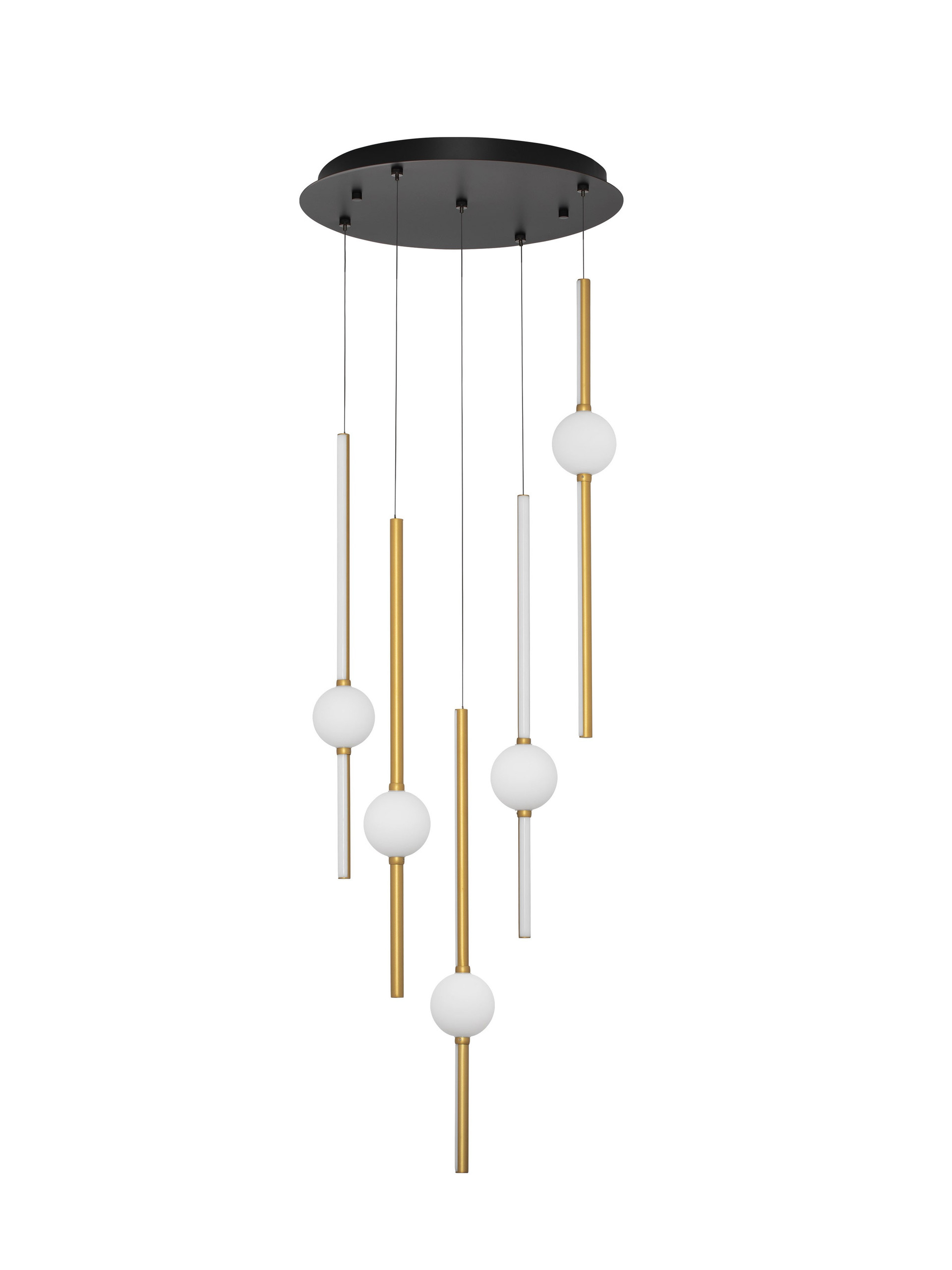 ACROBAT | H 150 D 52 cm | 61 W | 3000 K | 5589 lm | IP20 | Black/White/Gold | Glass/Aluminum