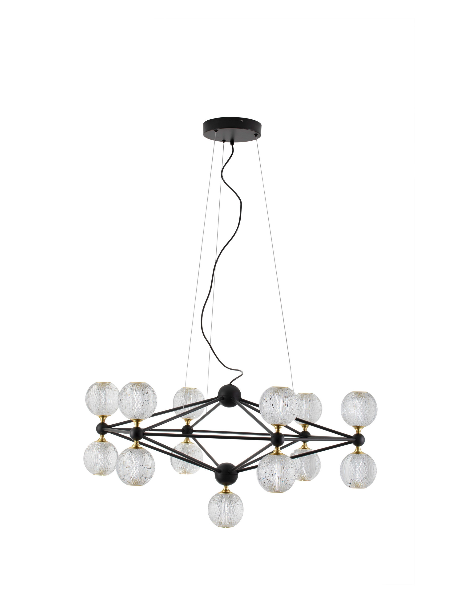 BELINDA | H 120 D 89 cm | 53 W | 3000 K | 2984 lm | IP20 | Black | Aluminum/Acrylic