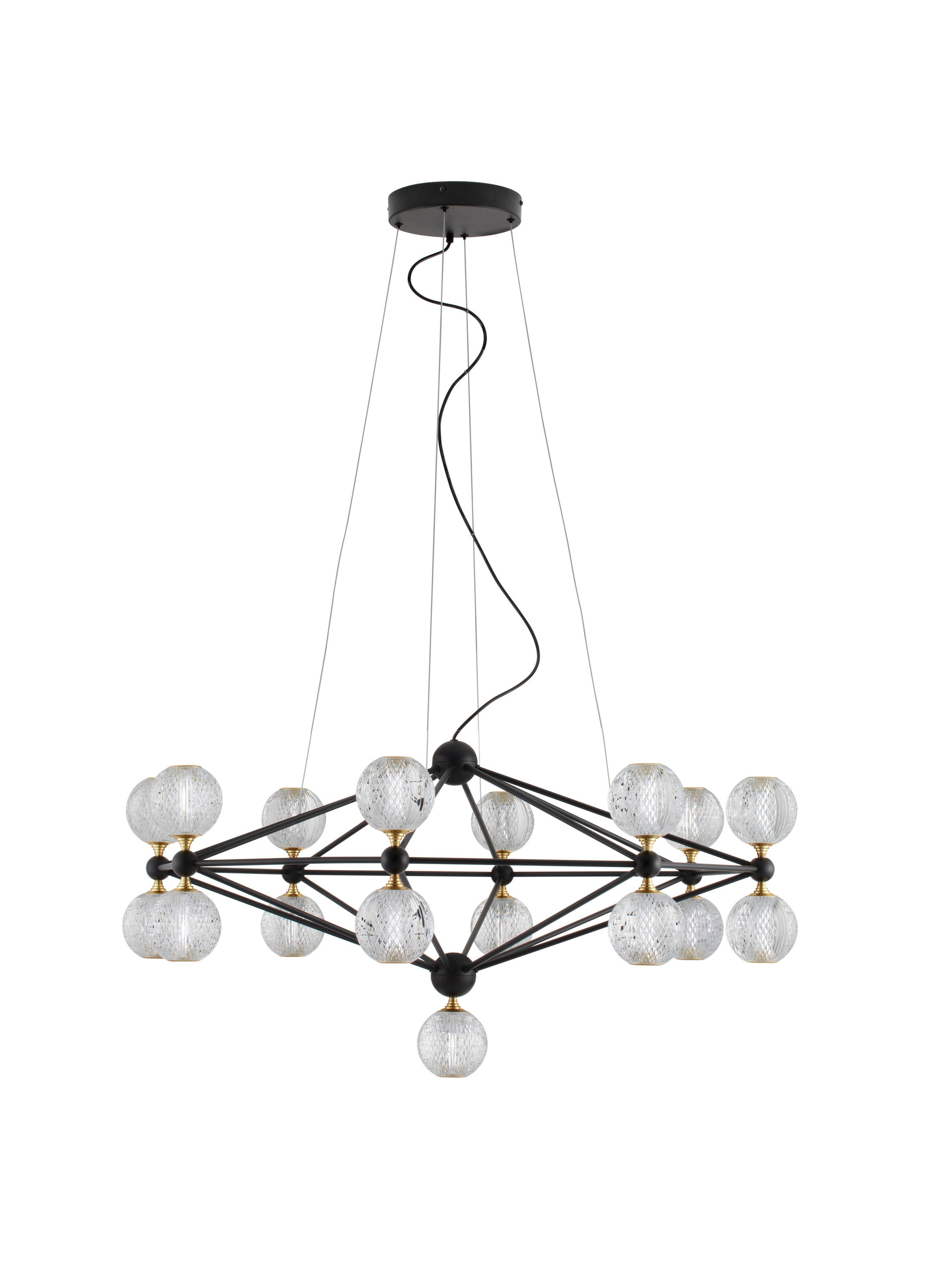 BELINDA | H 120 D 105 cm | 78 W | 3000 K | 4492 lm | IP20 | Black | Aluminum/Acrylic