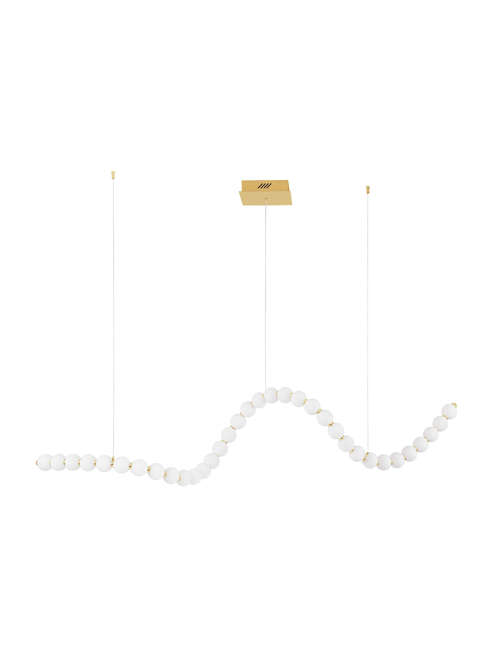 PERLA | L 187 W 56 H 200 cm | 98 W | 3000 K | 5563 lm | IP20 | White/Gold | Glass/Metal