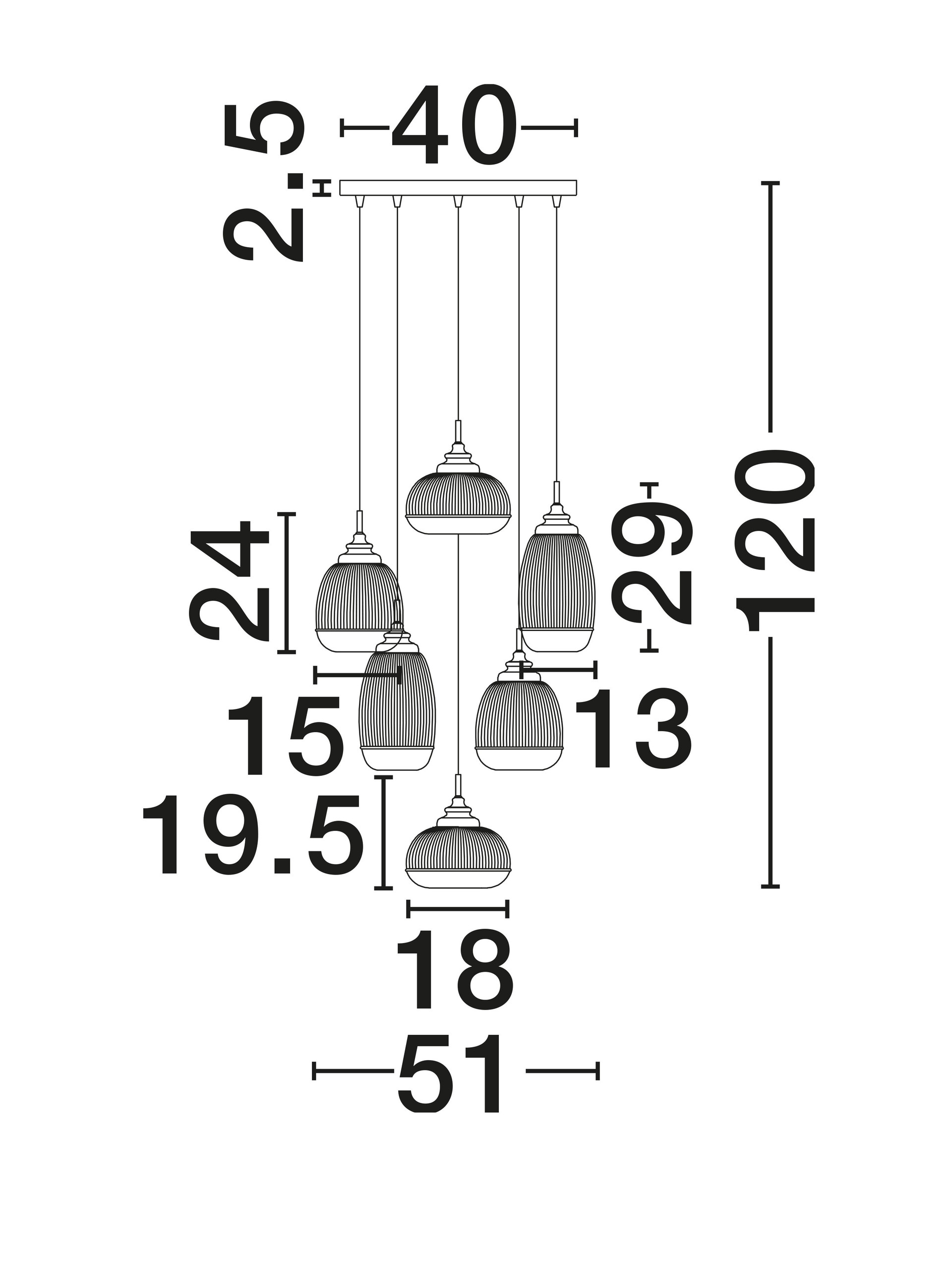 MOND | H 120 D 51 cm | 30 W | IP20 | Gold/Clear | Glass/Metal